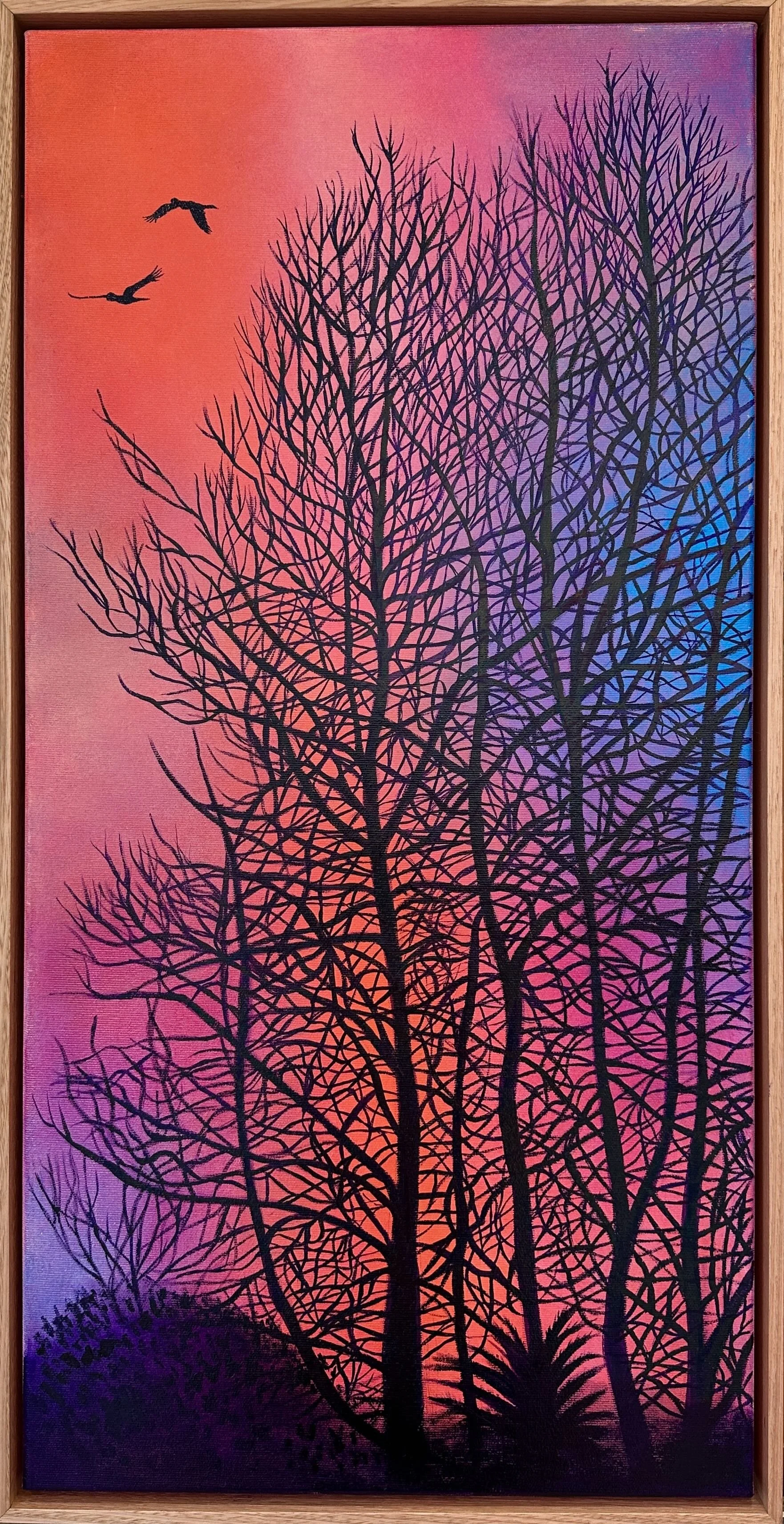 Olivia Shimeld | Winter Trees With Black Cockatoos 4 | SOLD