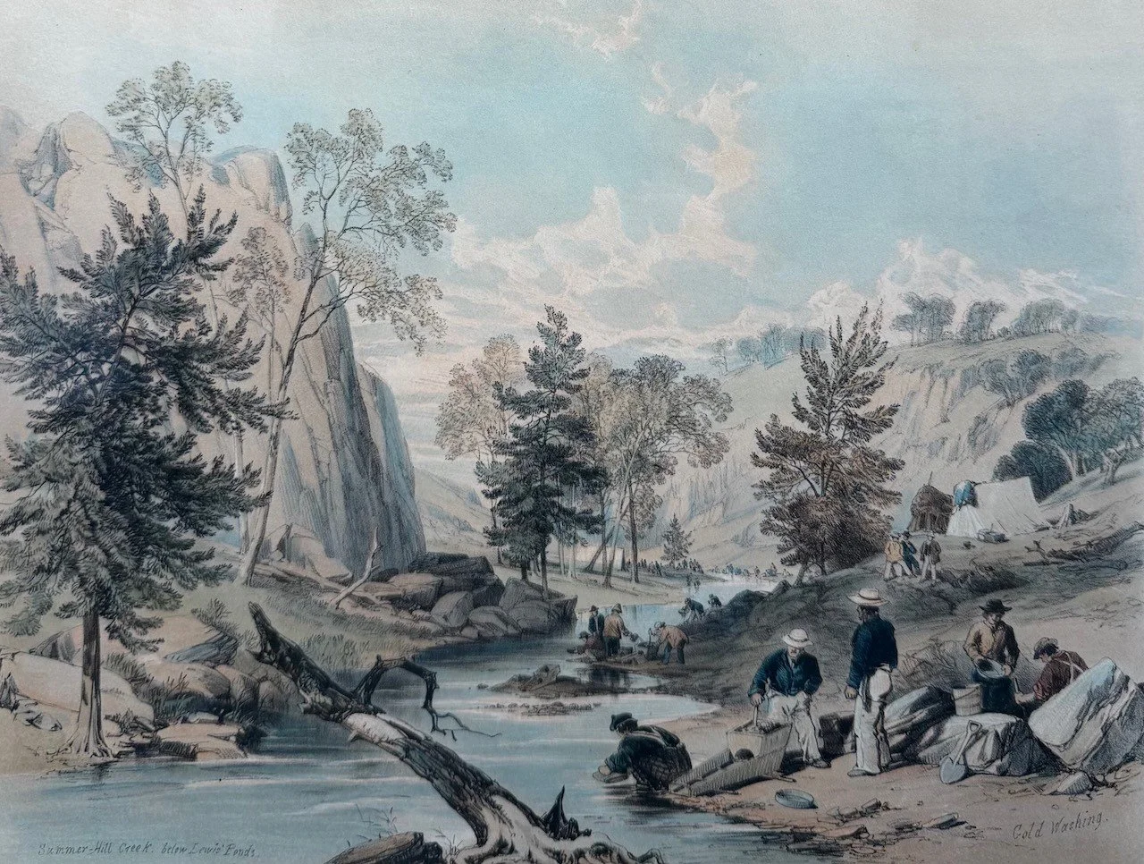George French Angas | Gold Washing Summer Hill Creek 1852