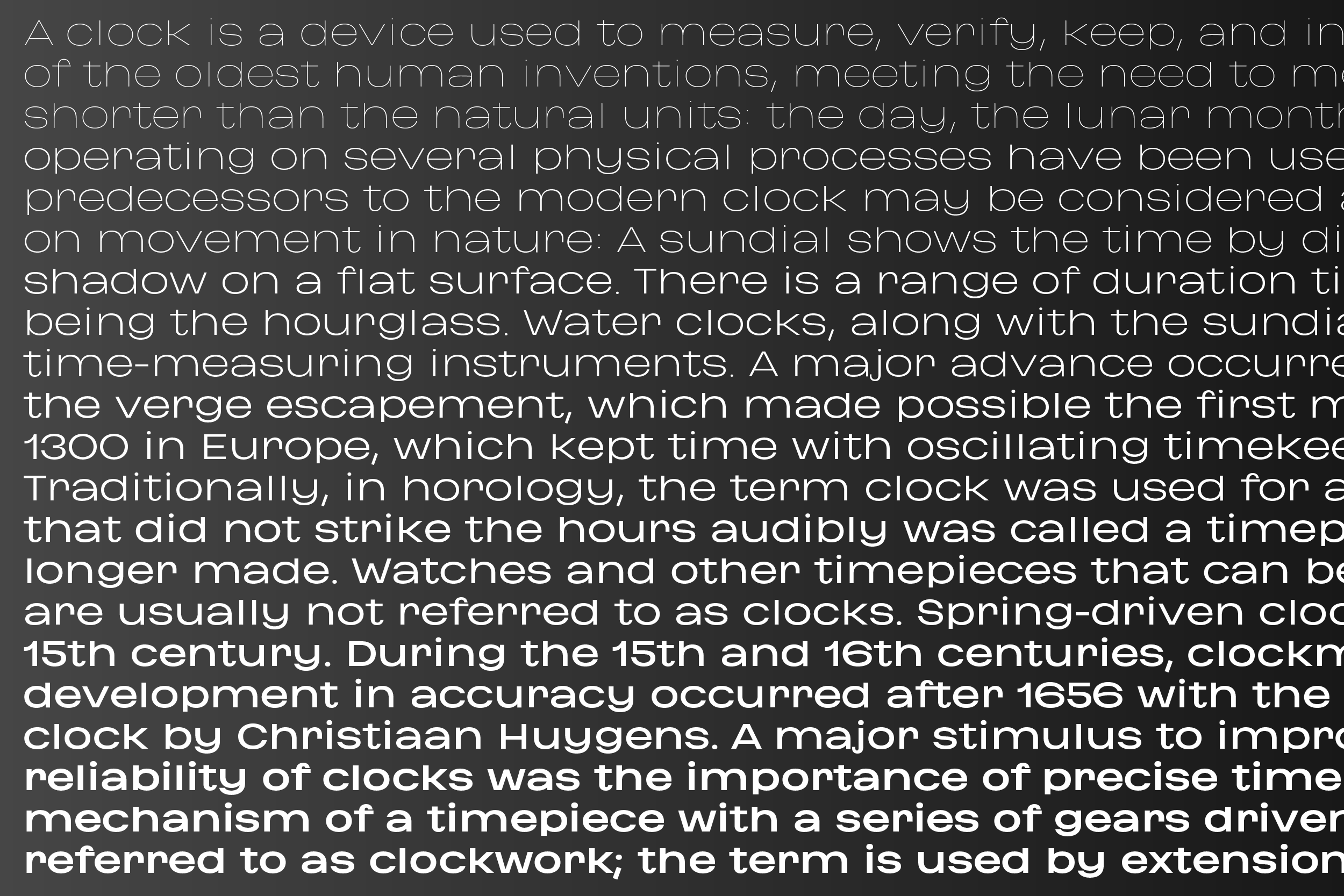  »Horae is a curvy type family with a lot of tension &amp; toughness. It's compact with short extenders, but wide &amp; remarkable. The accents are as impressive as the basic characters, all strokes &amp; details are important« 