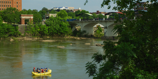 yellow raft floating near phenix city