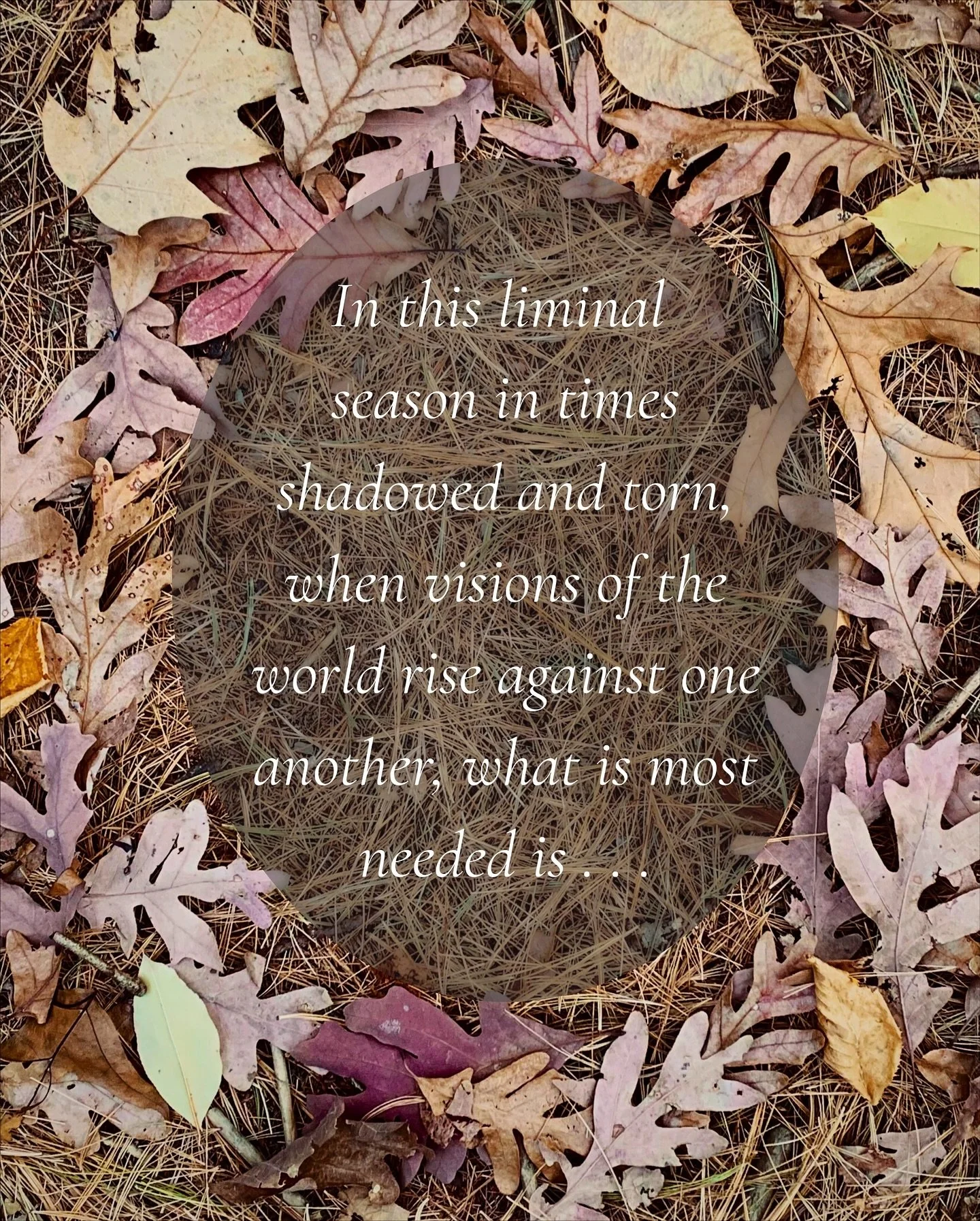 In this liminal season in times shadowed and torn, when visions of one world rise against one another, what we most need is the Weaver of Divided Worlds, the Mediatrix, the Threshold-Keeper and Healer of the torn places to step into the arena and spi