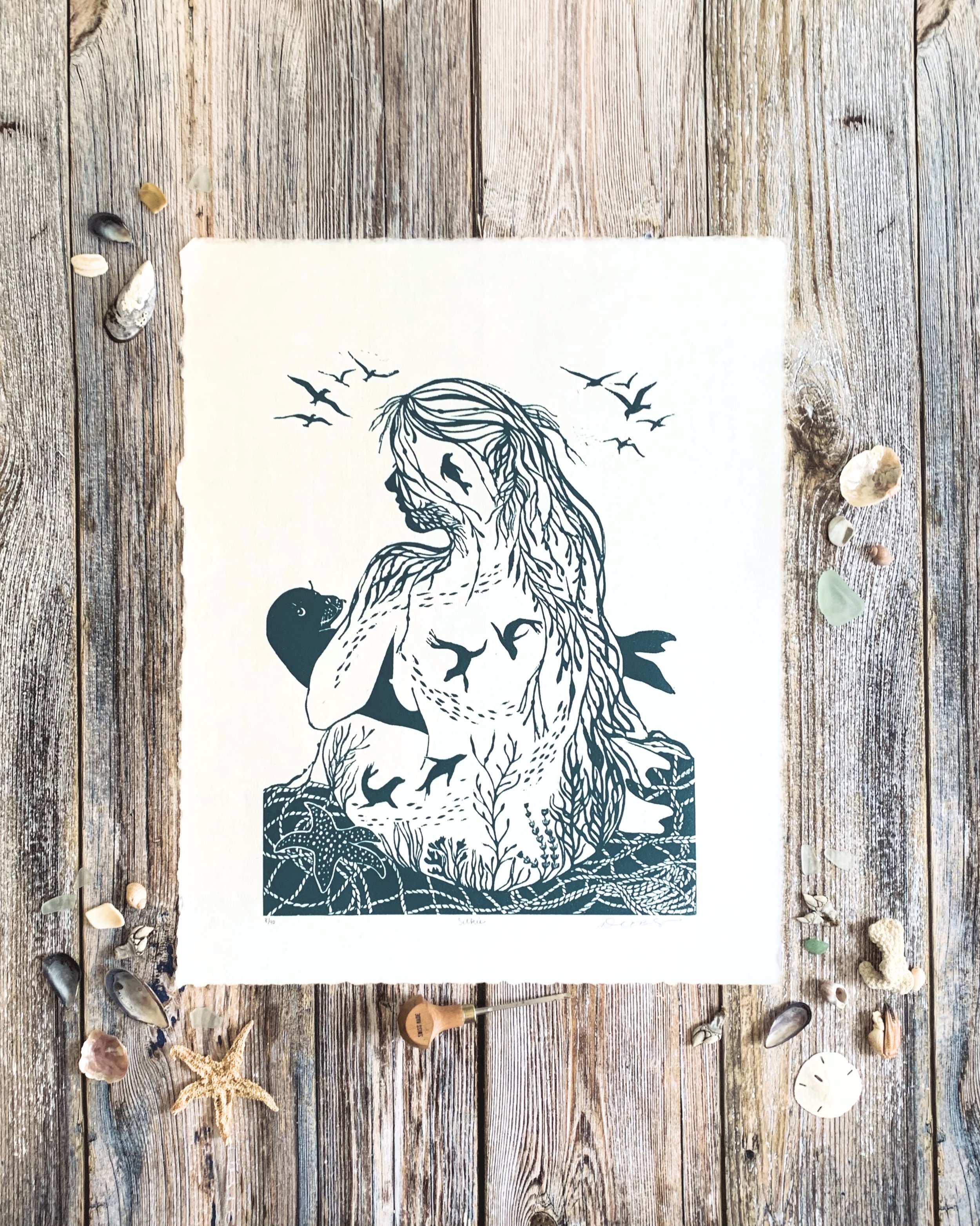 Selkie (Limited Edition Linocut)
