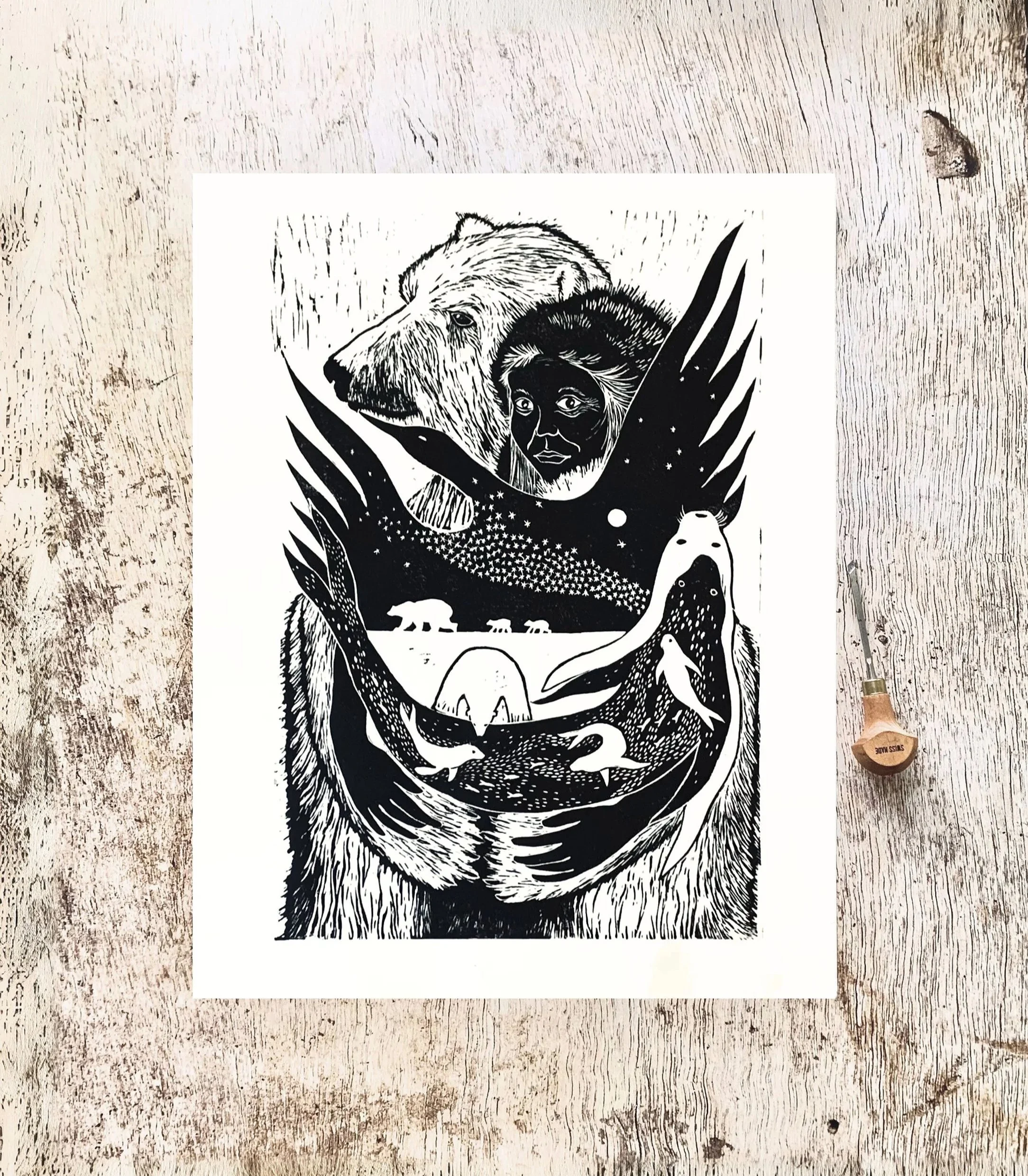 Bear Mother 12" x 18"