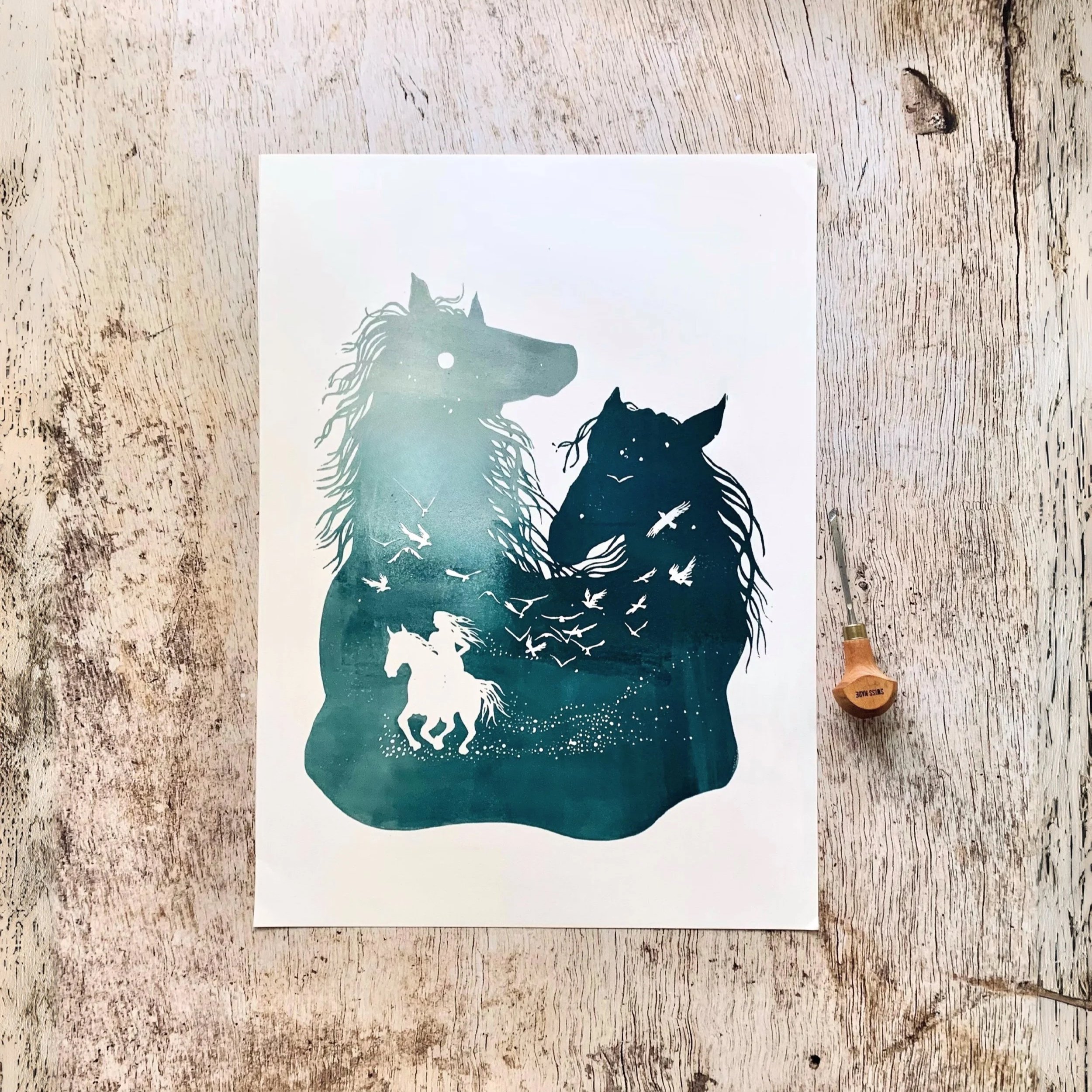 Celtic Horse Goddess 11" x 14"