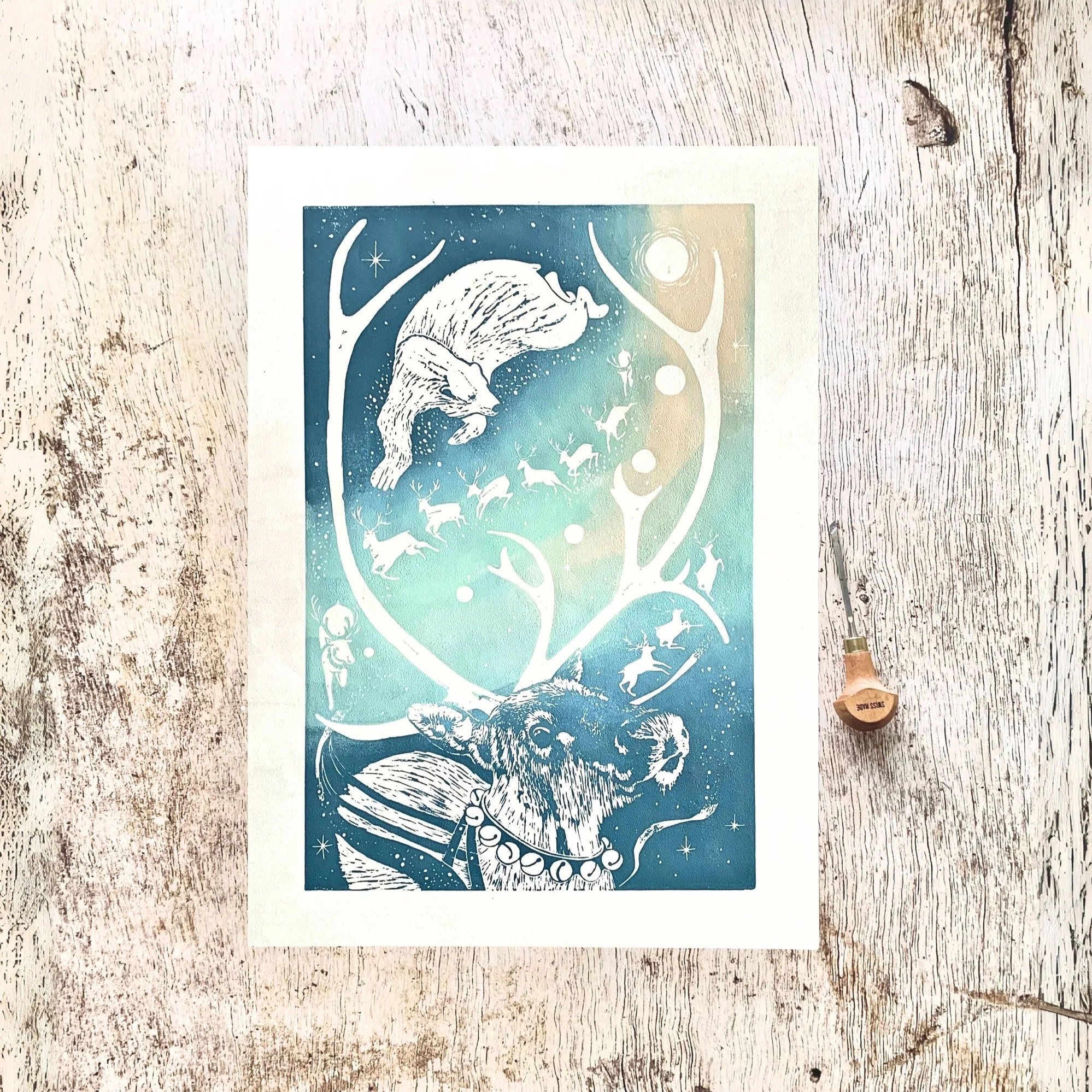 Antlers of Light 12" x 18"