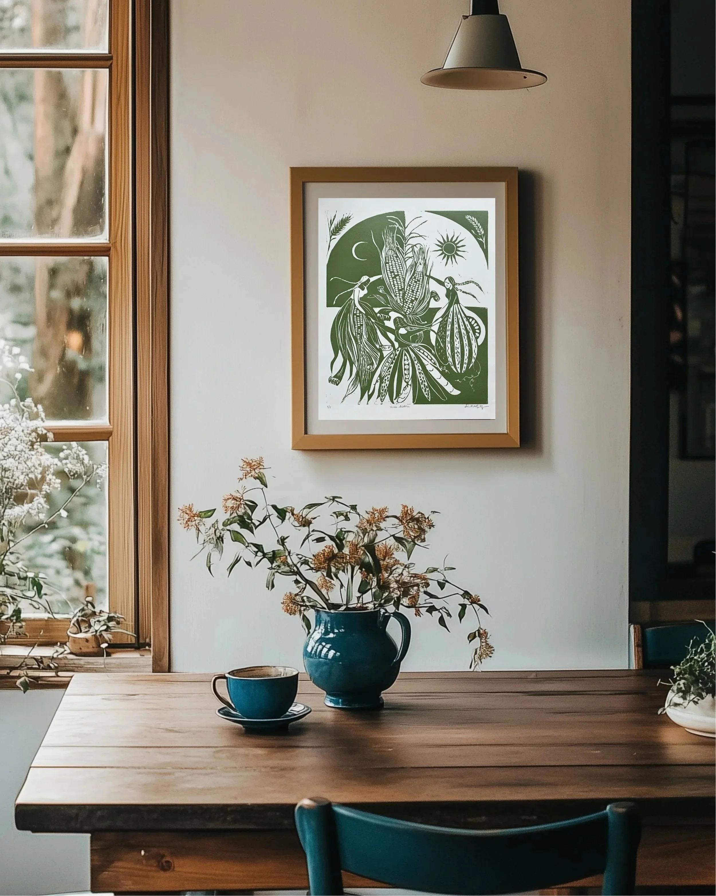 Three Sisters ecofeminist decor and nature spiritual wall art