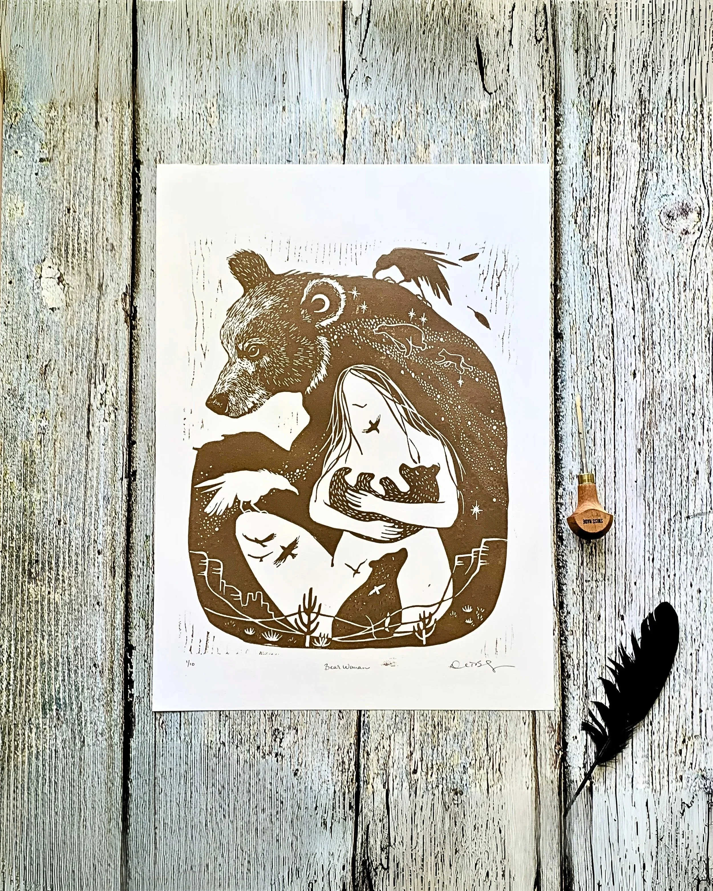 Bear Spirit Woman 11" x 14"