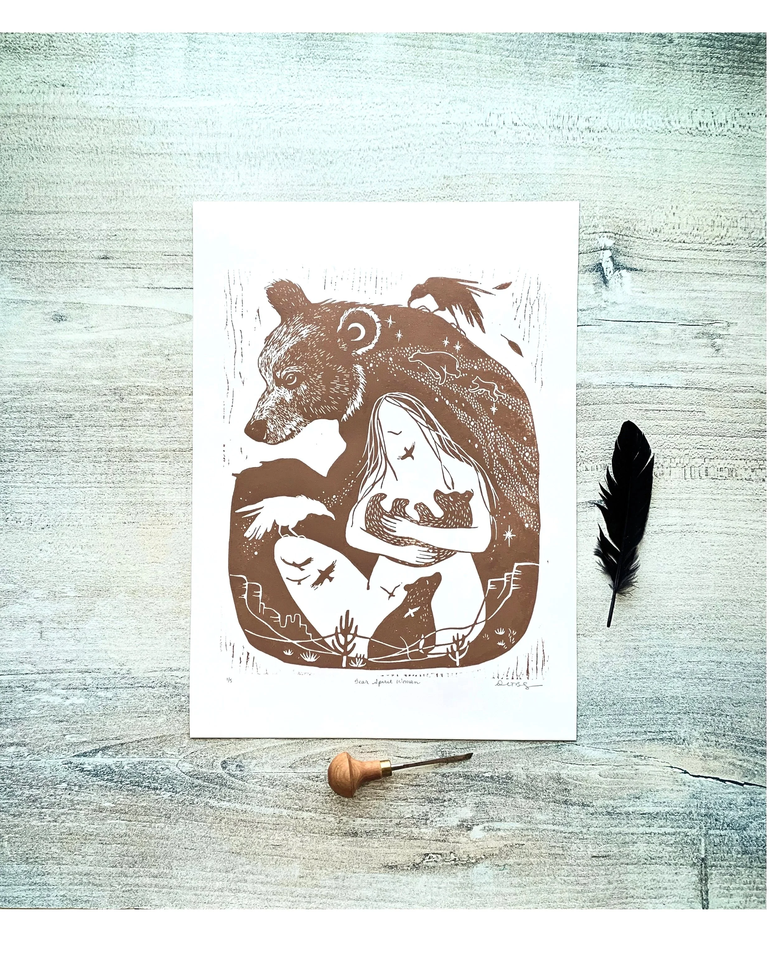 Bear Spirit Woman 11" x 14"