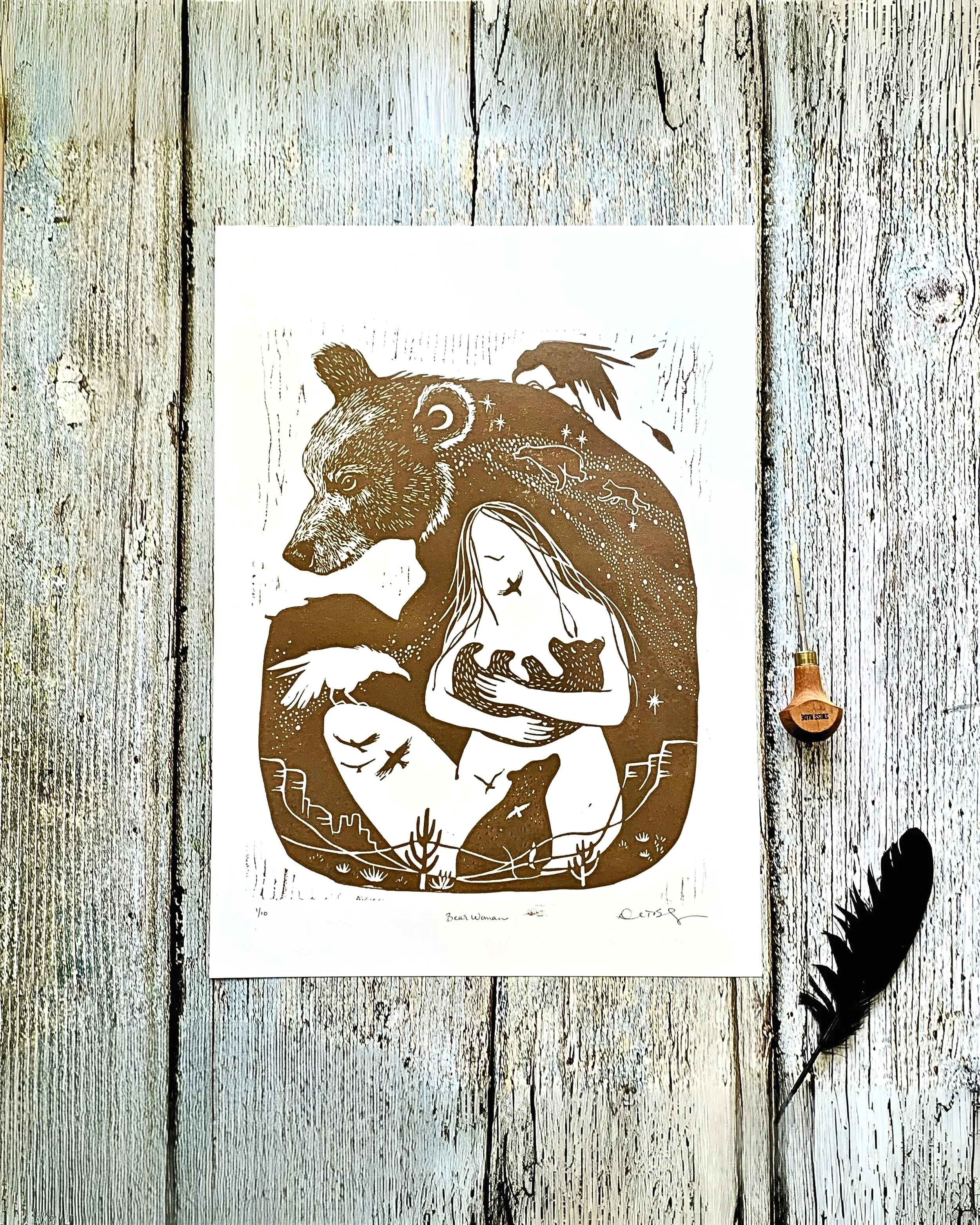 Bear Spirit Woman 11" x 14"