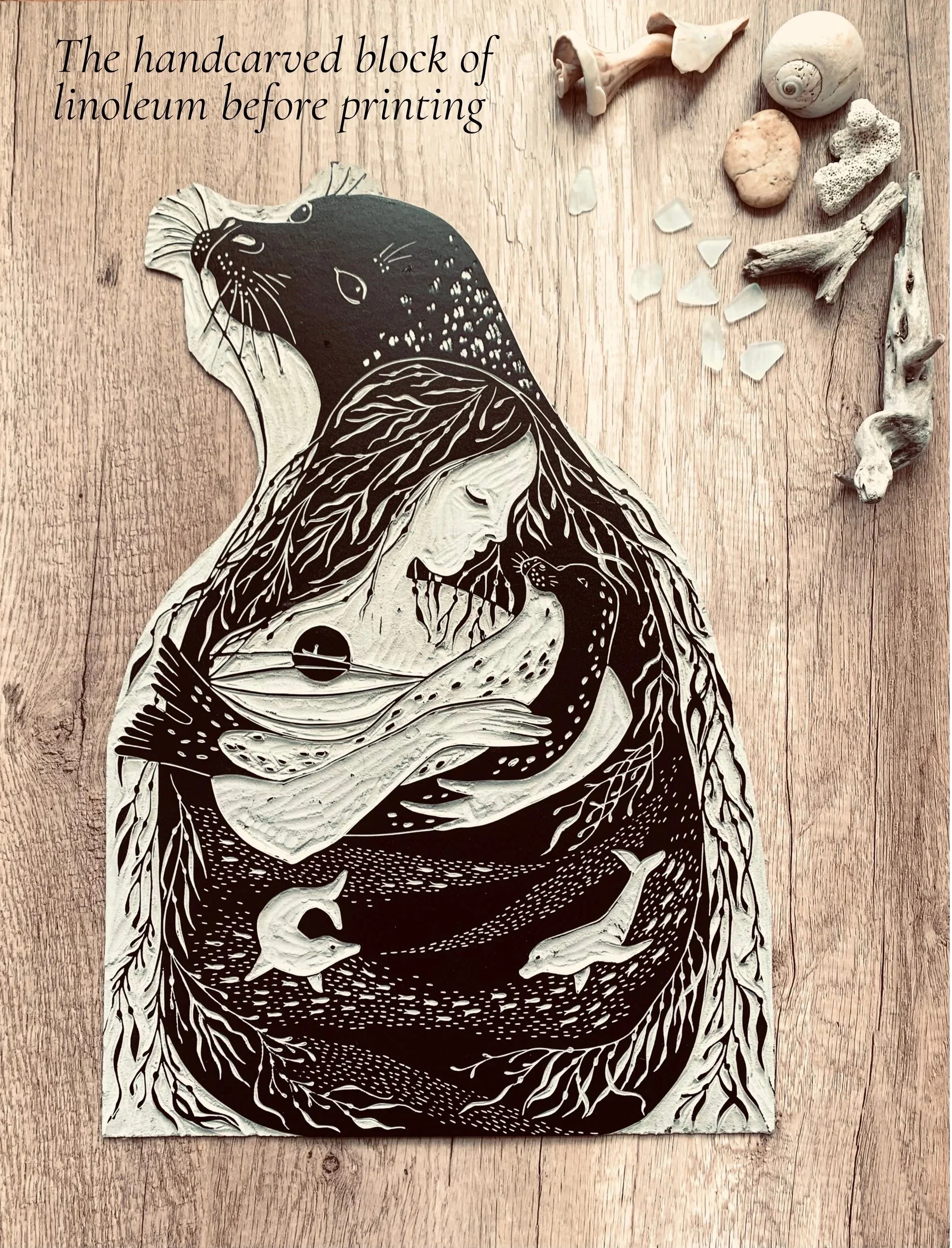 Selkie+-+block+of+carved+Lino.jpg