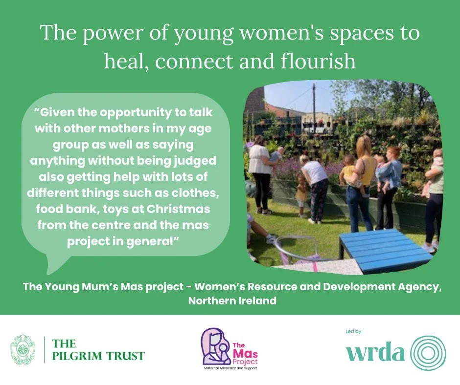 We are part of the Safe Space for Her Campaign with partners in Northern Ireland and North of England

WRDA&rsquo;s Young Mums Mas project provides peer support, advocacy in community settings supporting co- regulation, healing and connection. 

#saf