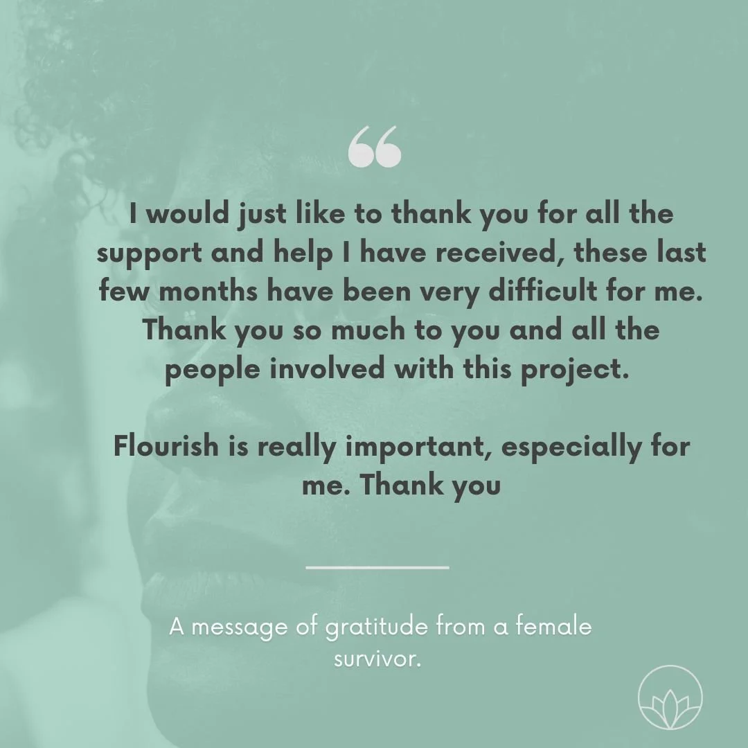 We never take it for granted when someone trusts us to walk alongside them during a difficult time.

#hopebeyondtrafficking #flourishni