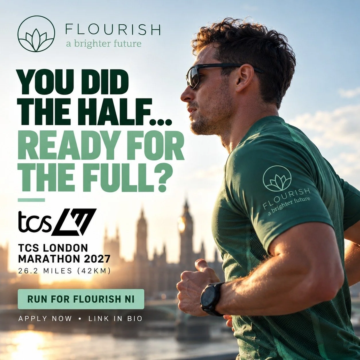YOU DID THE HALF&hellip; ARE YOU READY FOR THE FULL?
 
If you took on the Belfast Half Marathon, what an achievement! But maybe you&rsquo;re already thinking about what comes next?
 
Why not make your next big challenge the TCS London Marathon 2027?
