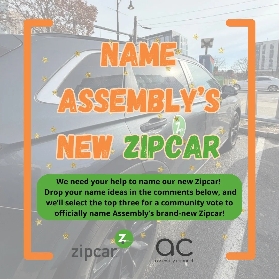🚗✨ We need your help to name our new Zipcar!

Our newest addition to the Mobility Hub at the corner of Grand Union &amp; Foley St has officially arrived and now it needs the perfect name.

Drop your best name ideas in the comments below! We&rsquo;ll