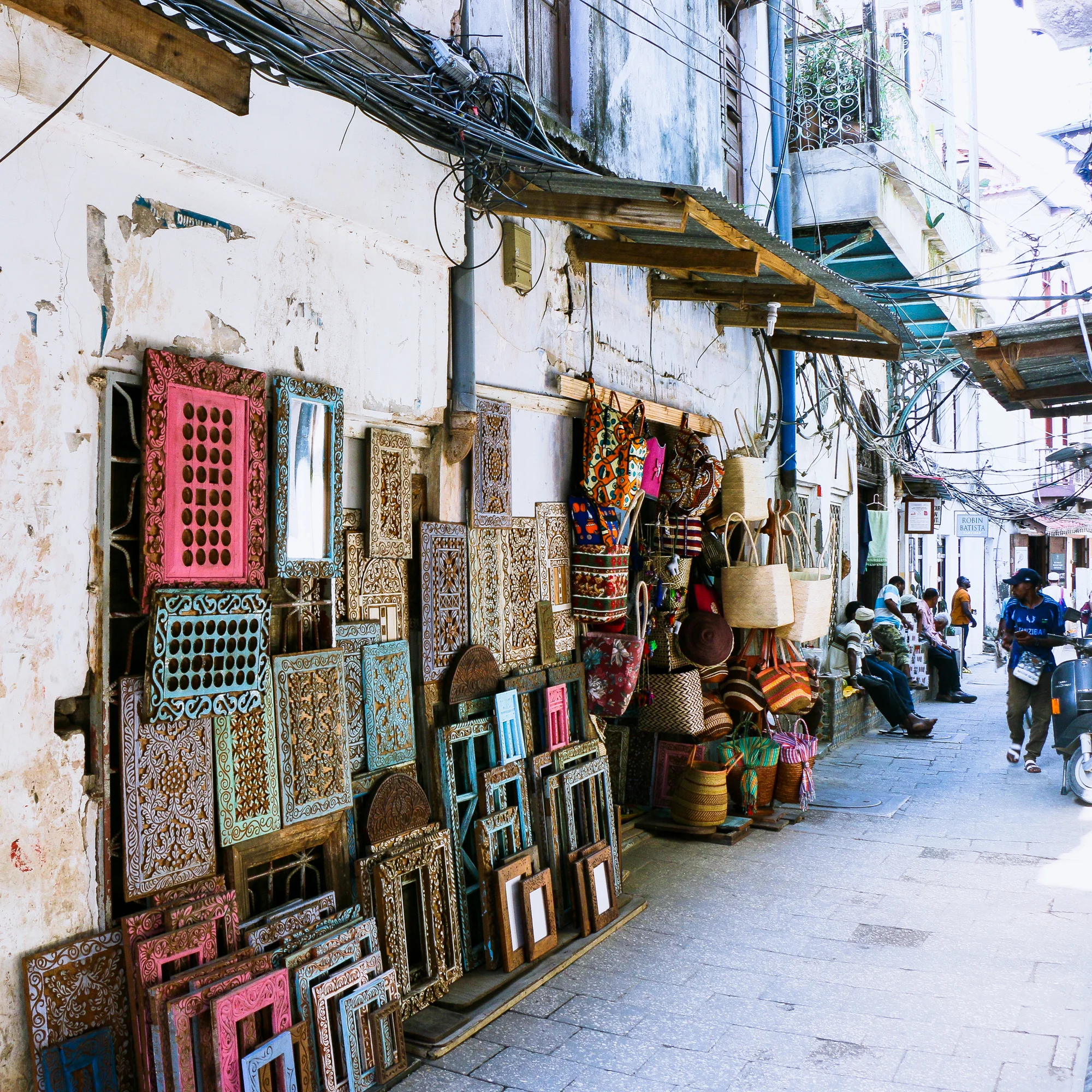 Wood carved frames Stone Town Zanzibar