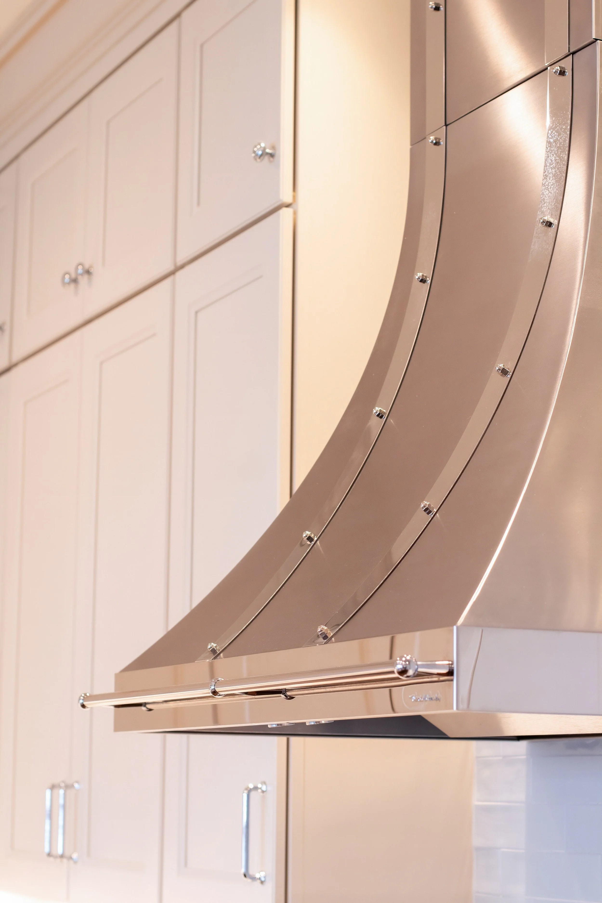 Luxury silver kitchen hood in Virginia Beach kitchen