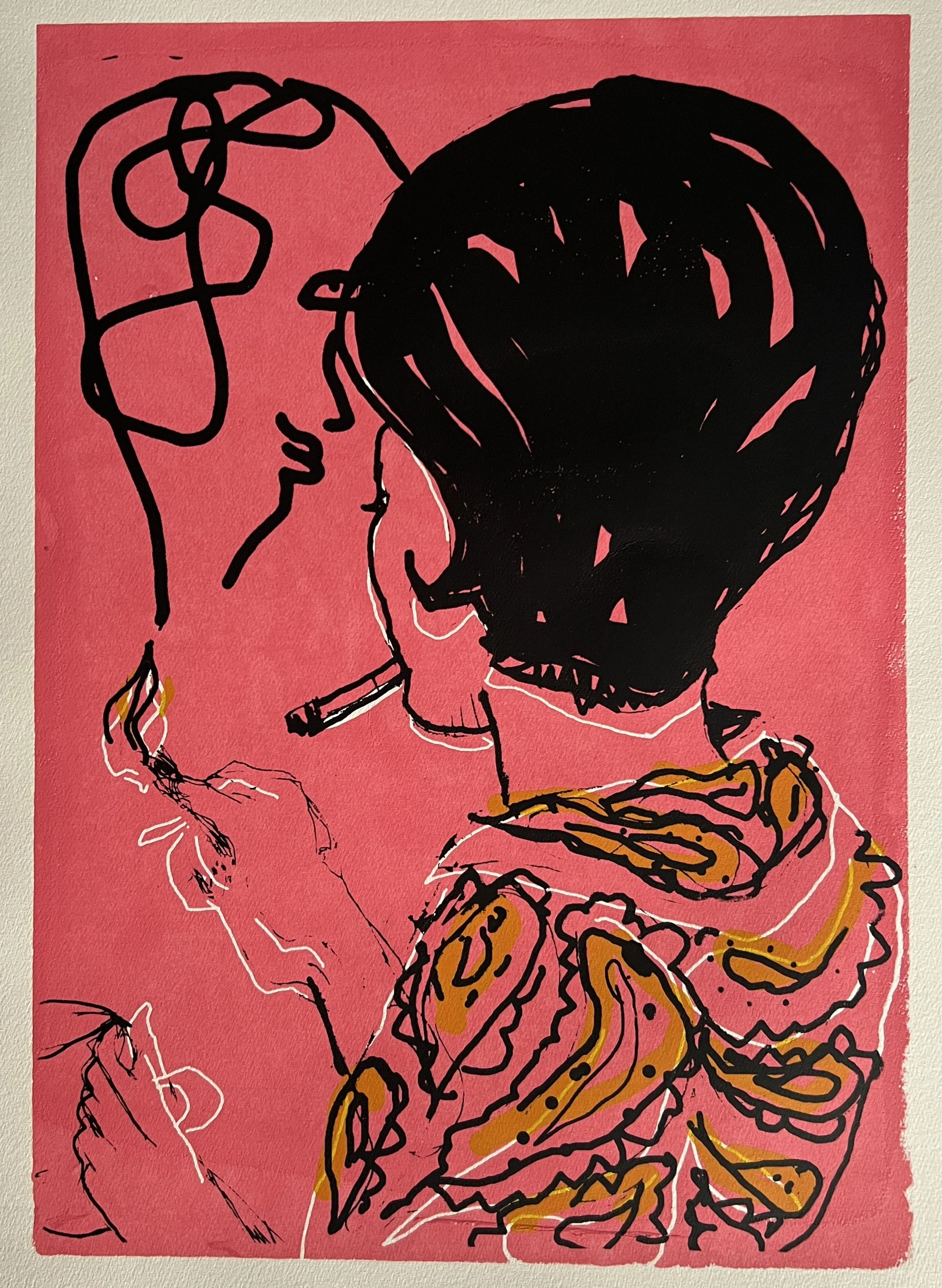 Cigarettes and Coffee, silkscreen, 12×16” , 2026