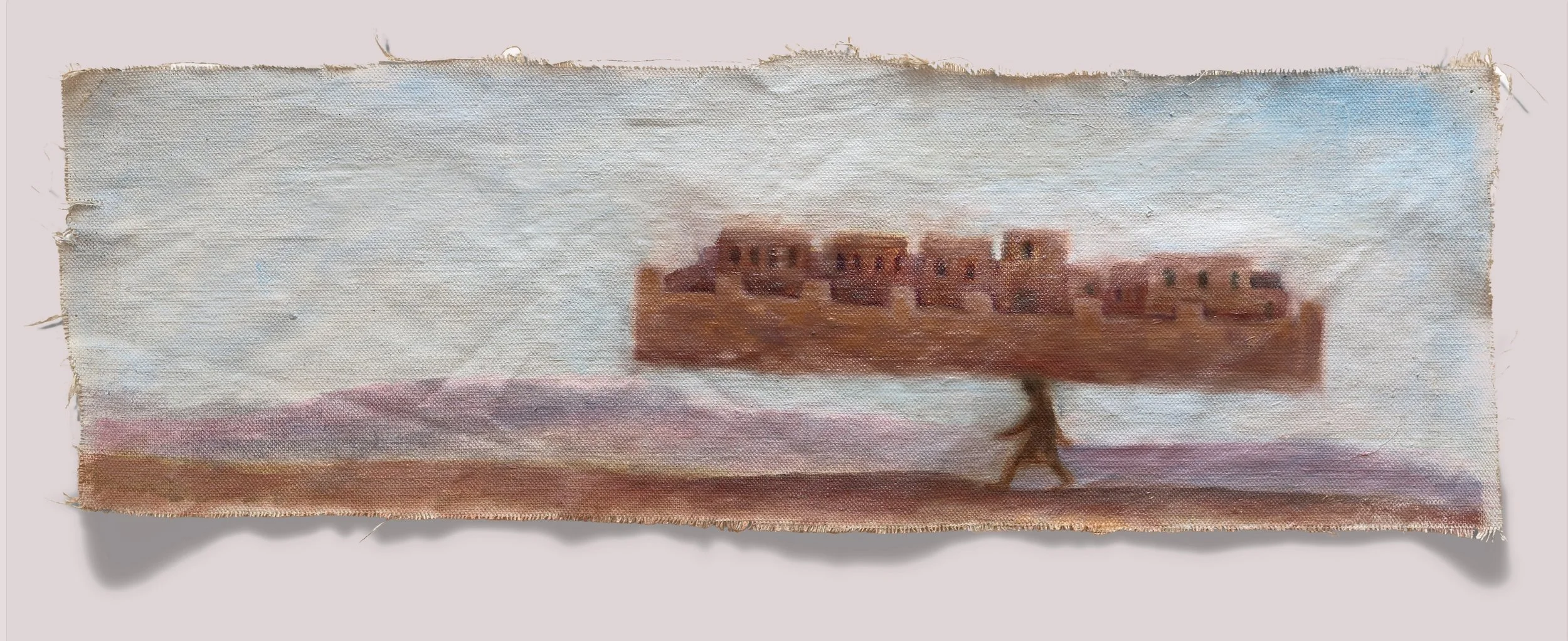 Demenagement, oil on canvas, 18 x6",  2006
