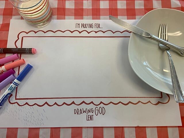 Introducing our new printable Drawing God placemats for Lent. Great for kids to draw their prayer and draw God during breakfast, lunch or dinner. Download on our Drawing God Lenten page: www.drawing-god.com #drawinggod