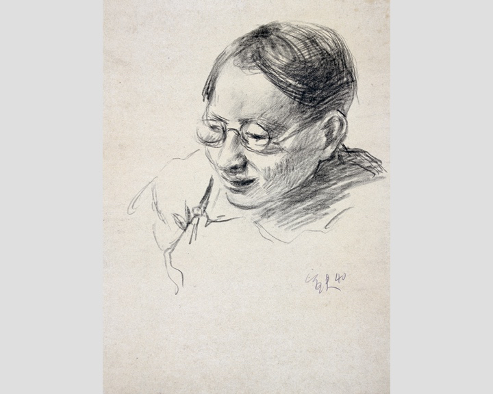the sketch “The portrait of Zhu Ziqing”