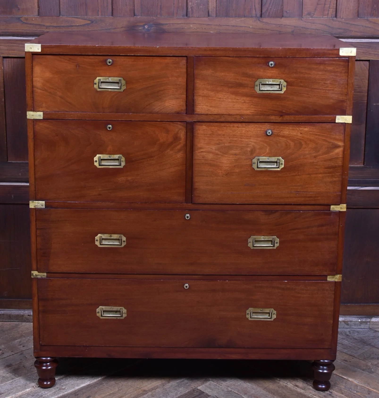 Mahogany Secretaire Campaign Chest - SAI3884