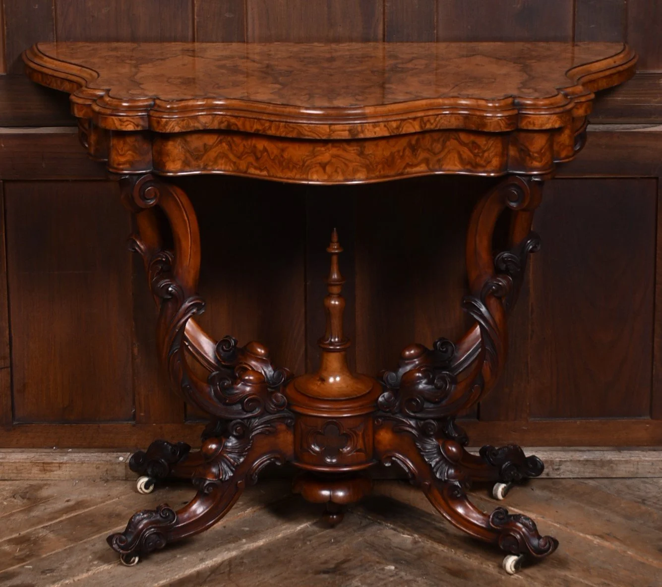 Victorian Burr Walnut Fold-over Games Table - SAI3623