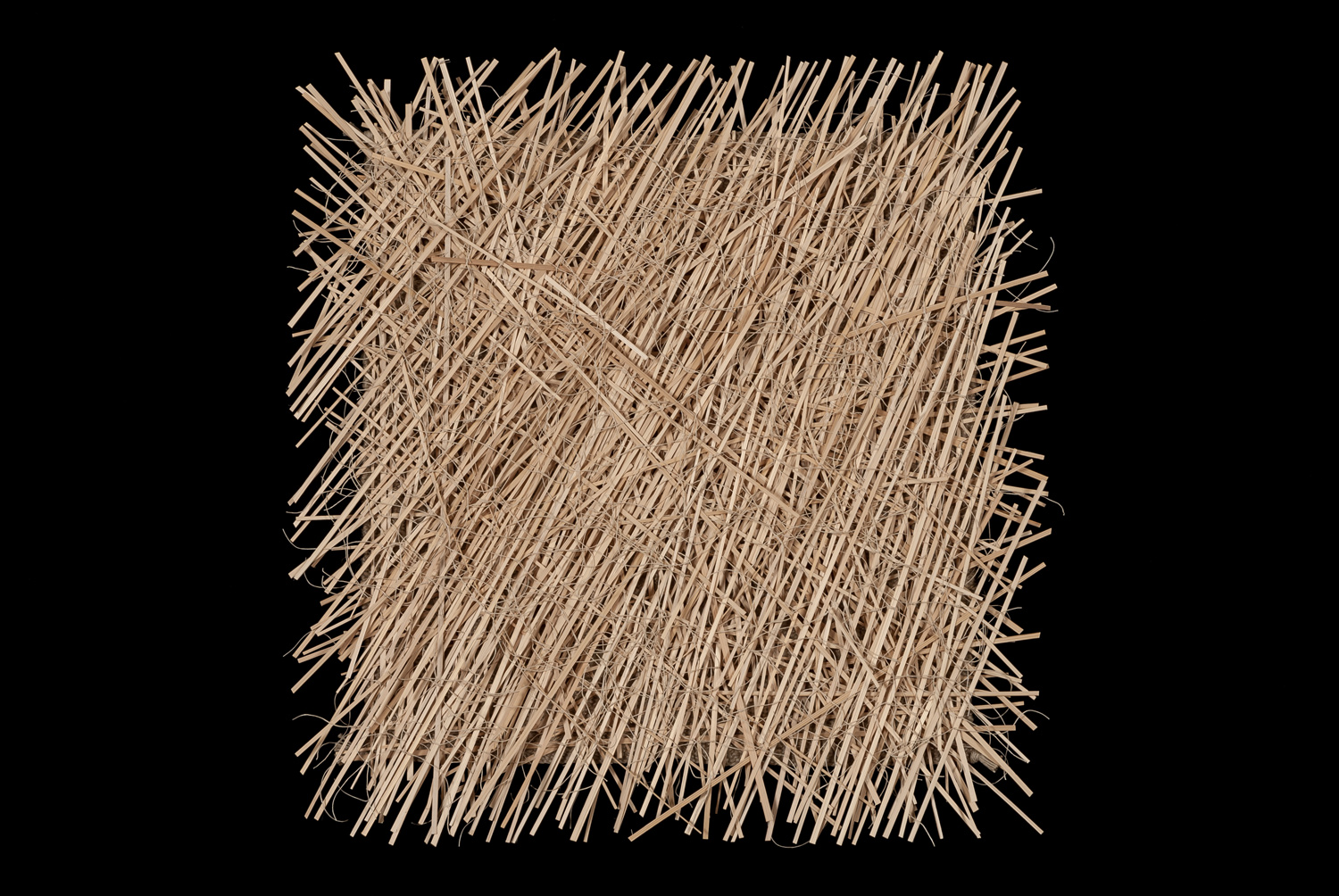 Stormed Grasses / 23"x23"x2" / woven, knotted / bamboo, linen, hemp / 2016