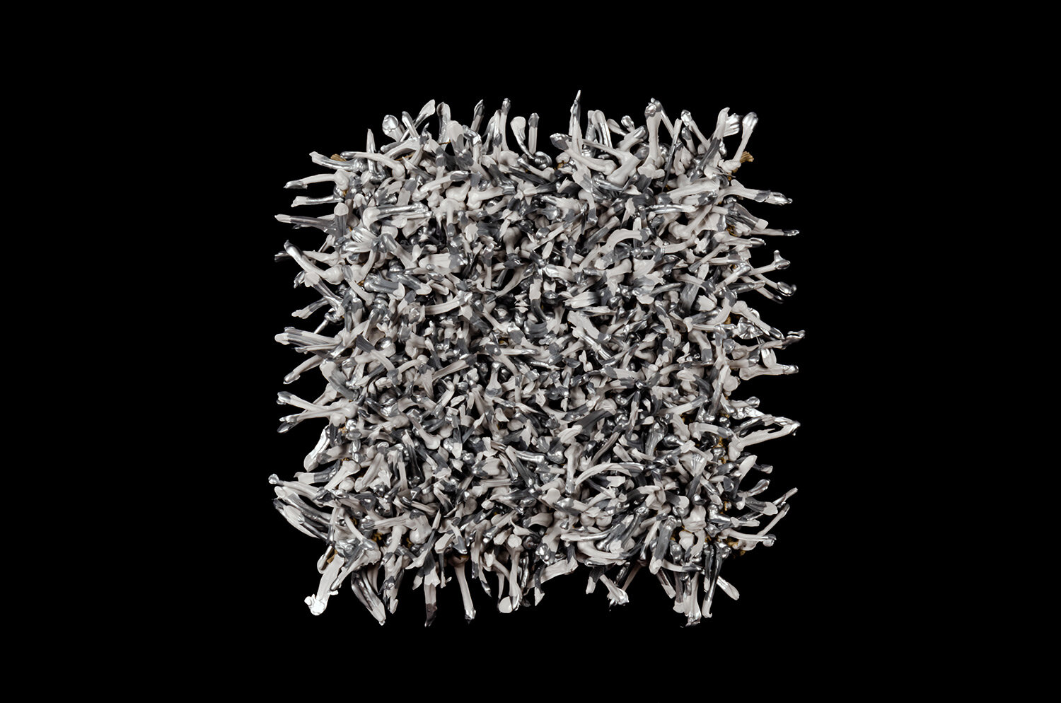 Prickly Fog / 15.5"x15.5"x3” / woven, knotted / hemp, linen, acrylic paint / 2019