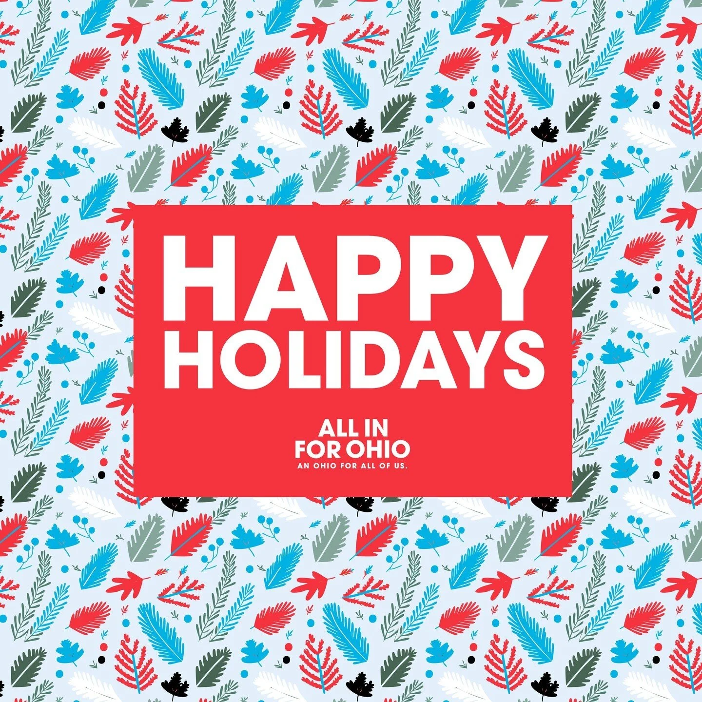 🎇 Wishing all Ohioans a very merry and festive holiday season! 🎇

🗳️ Thank YOU for showing up for our democracy and freedoms this year. 

💪 We couldn't have done it without you!

#allinforohio #allinforohiovoters #beavoter