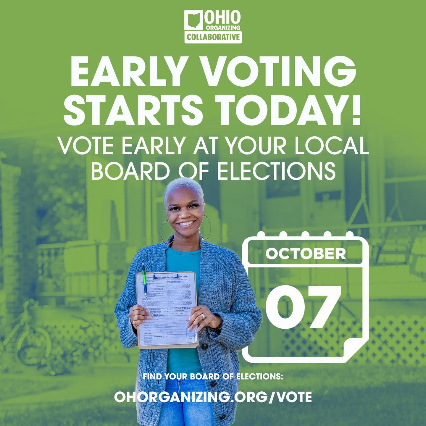 Early voting starts now, Ohio! 🗳️
From school board races to local levies, city councils, and judges. Your vote helps decide the future of your community.

Don&rsquo;t sit this one out. Make your plan to vote early and bring three people with you.

