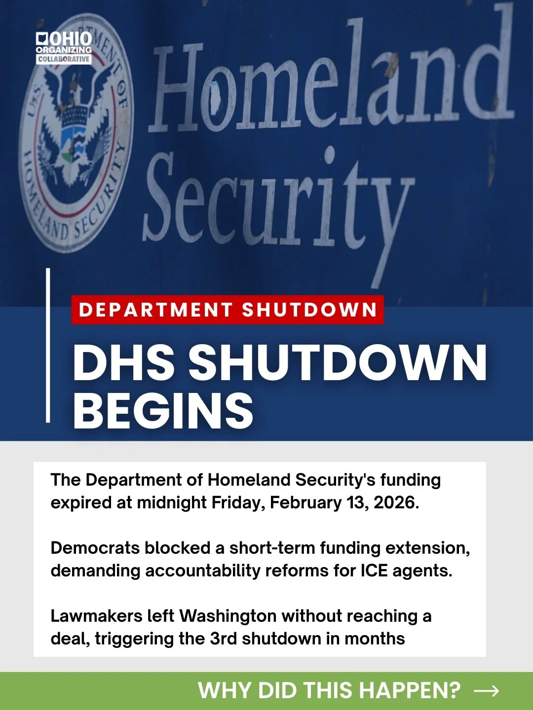 ⚠️ BREAKING: DHS SHUTDOWN UNDERWAY

While immigration enforcement continues with $75B OBBBA funds, TSA workers must show up without pay, disaster recovery slows, and Coast Guard missions are suspended. This is what happens when politics puts 260,000 