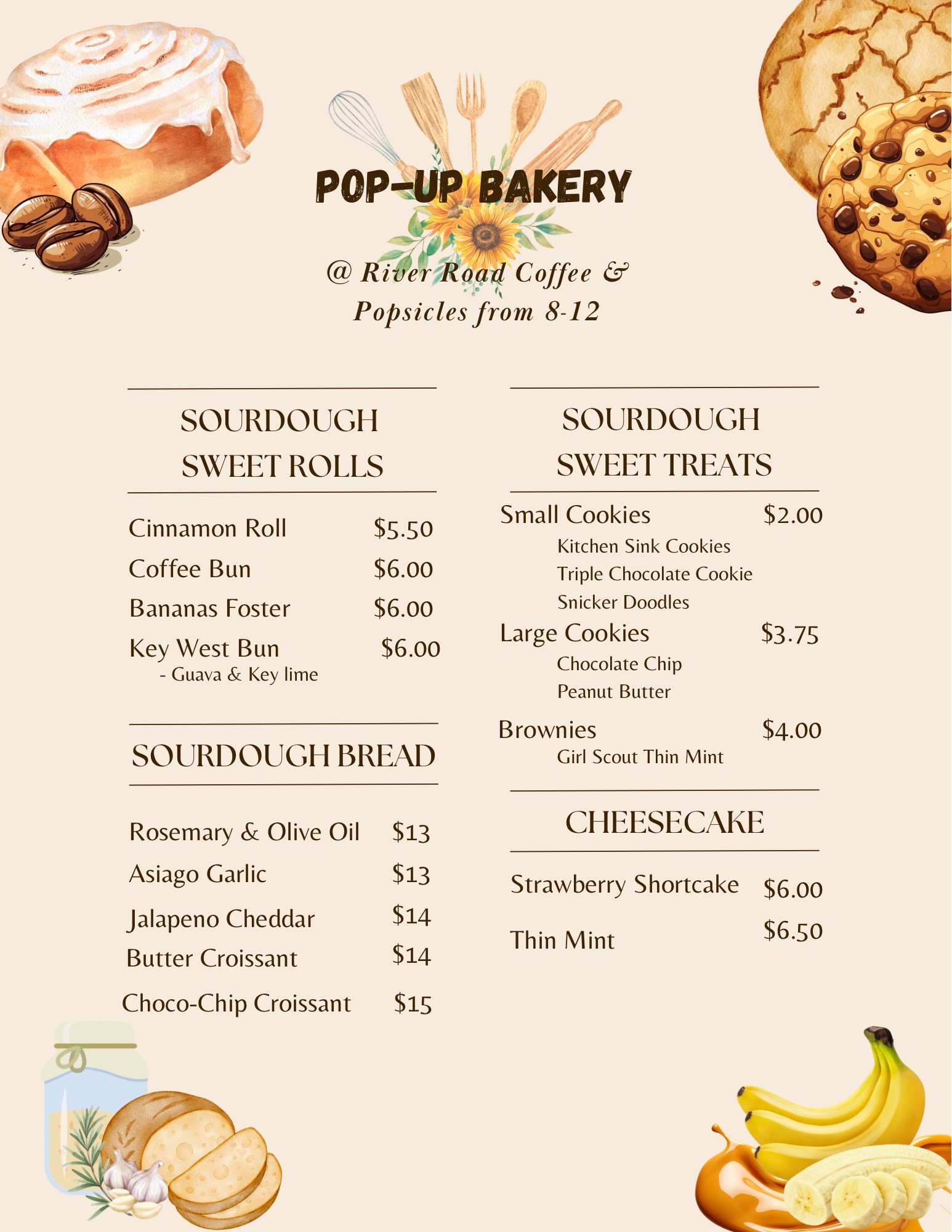 We will have @andies_catering in shop tomorrow from 8:00am - 12:00pm with a delicious menu! Come get a treat from her &amp; a Spring drink from us! 

#Coffee #Popsicles #latte  #CocoaVillage #barista