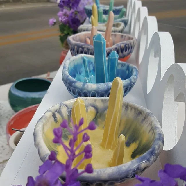 It's a lovely fall day on the Ouachita River and these ring bowls are ready to dazzle you all the way home to your bathroom counter! Come find my booth at Brew on the Bridge from 11am - 2pm today!