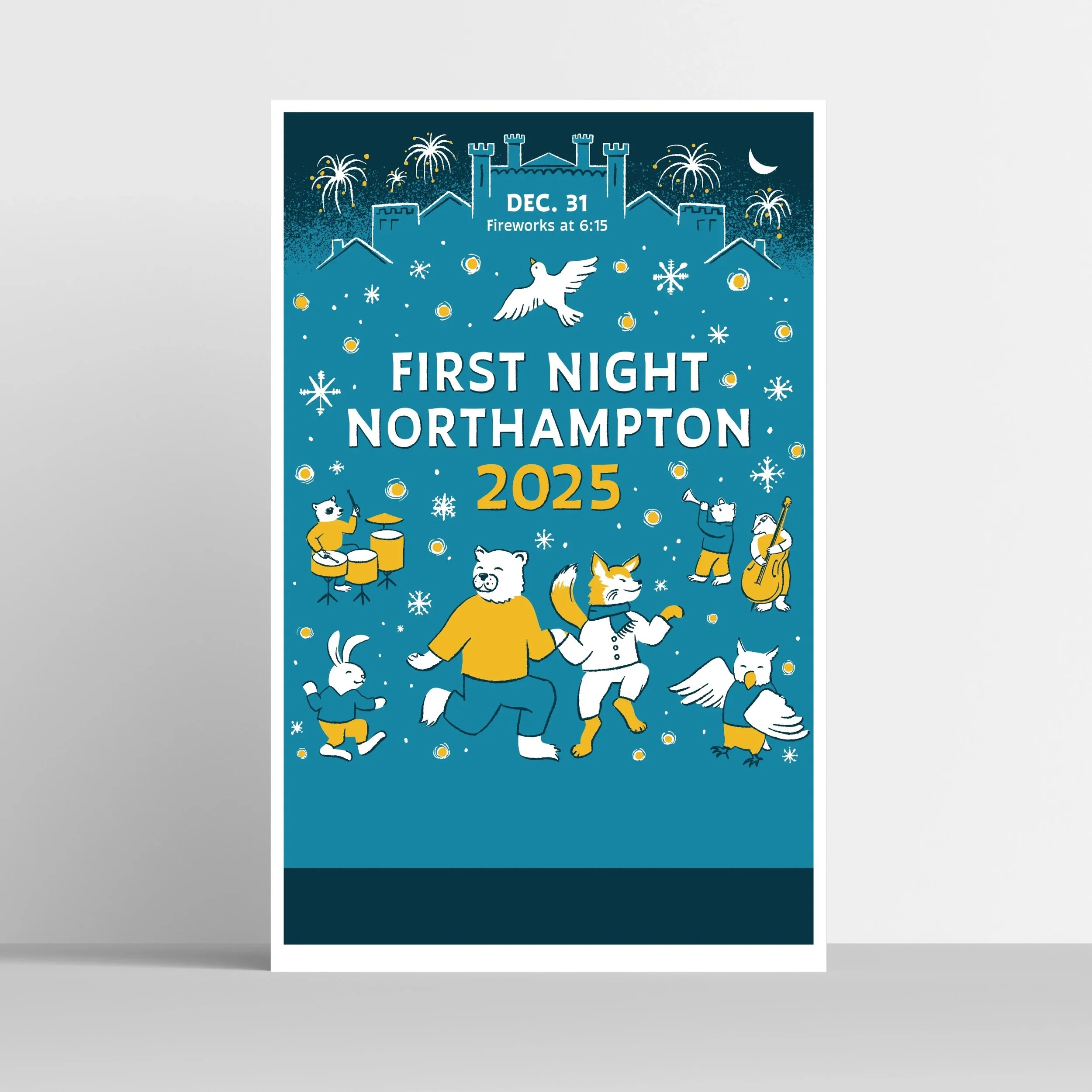 First Night Northampton 2025 Artist Edition Screen Printed Poster