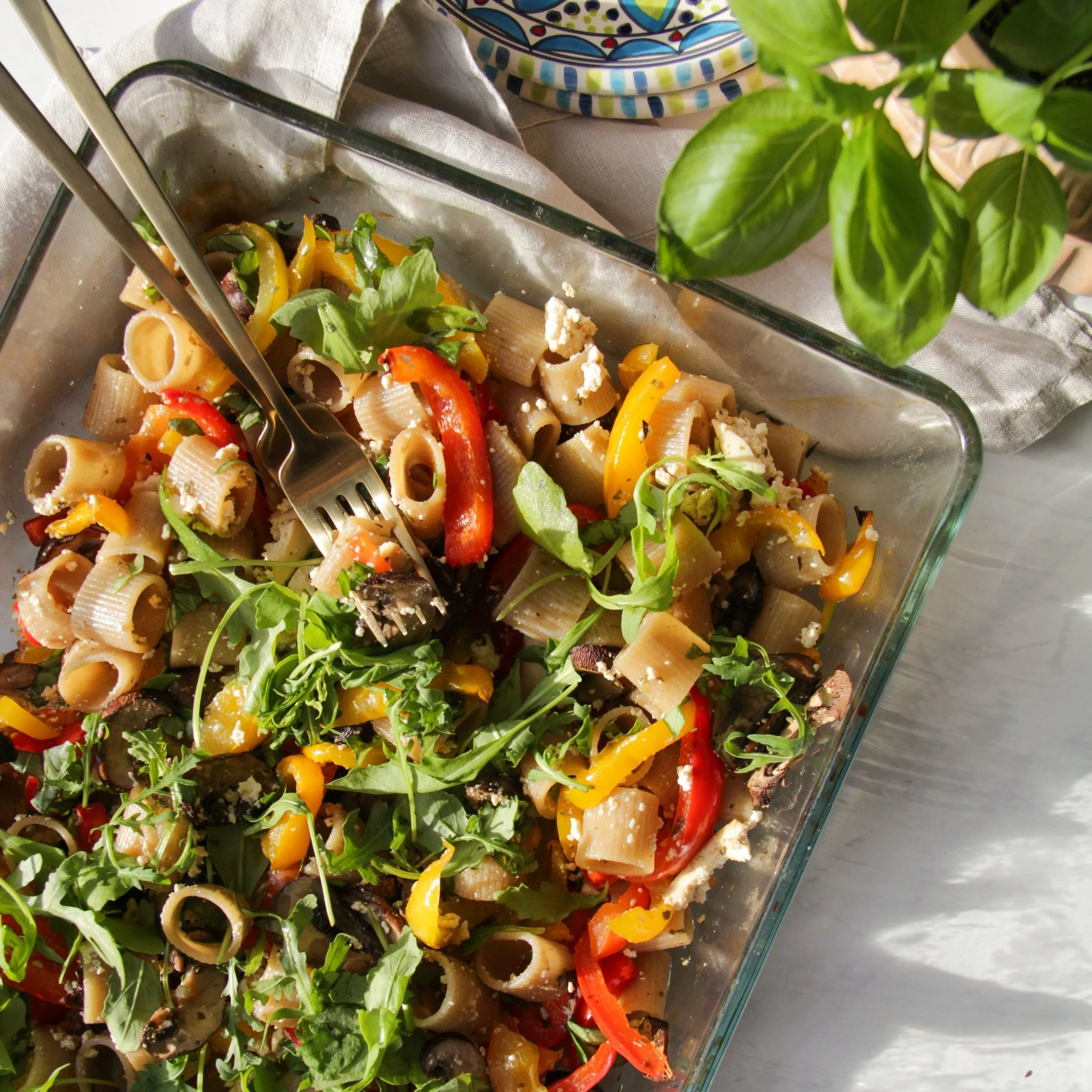 Pasta met baked feta