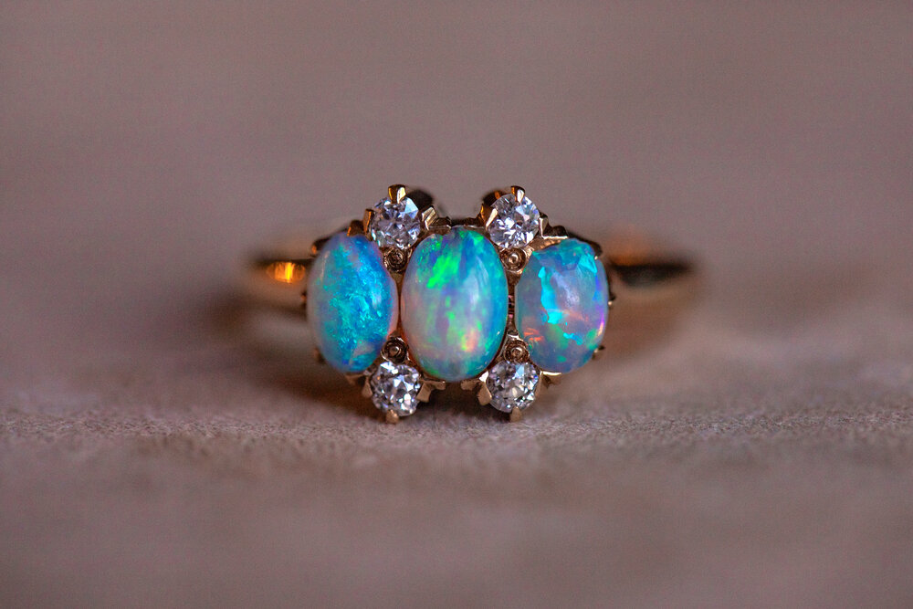 Estate Sterling Silver 925 Rainbow 3ct Mystic Blue Alexandrite Emerald Cut Filigree Vintage Style Ring Cocktail Pinky Birthstone JL88-01