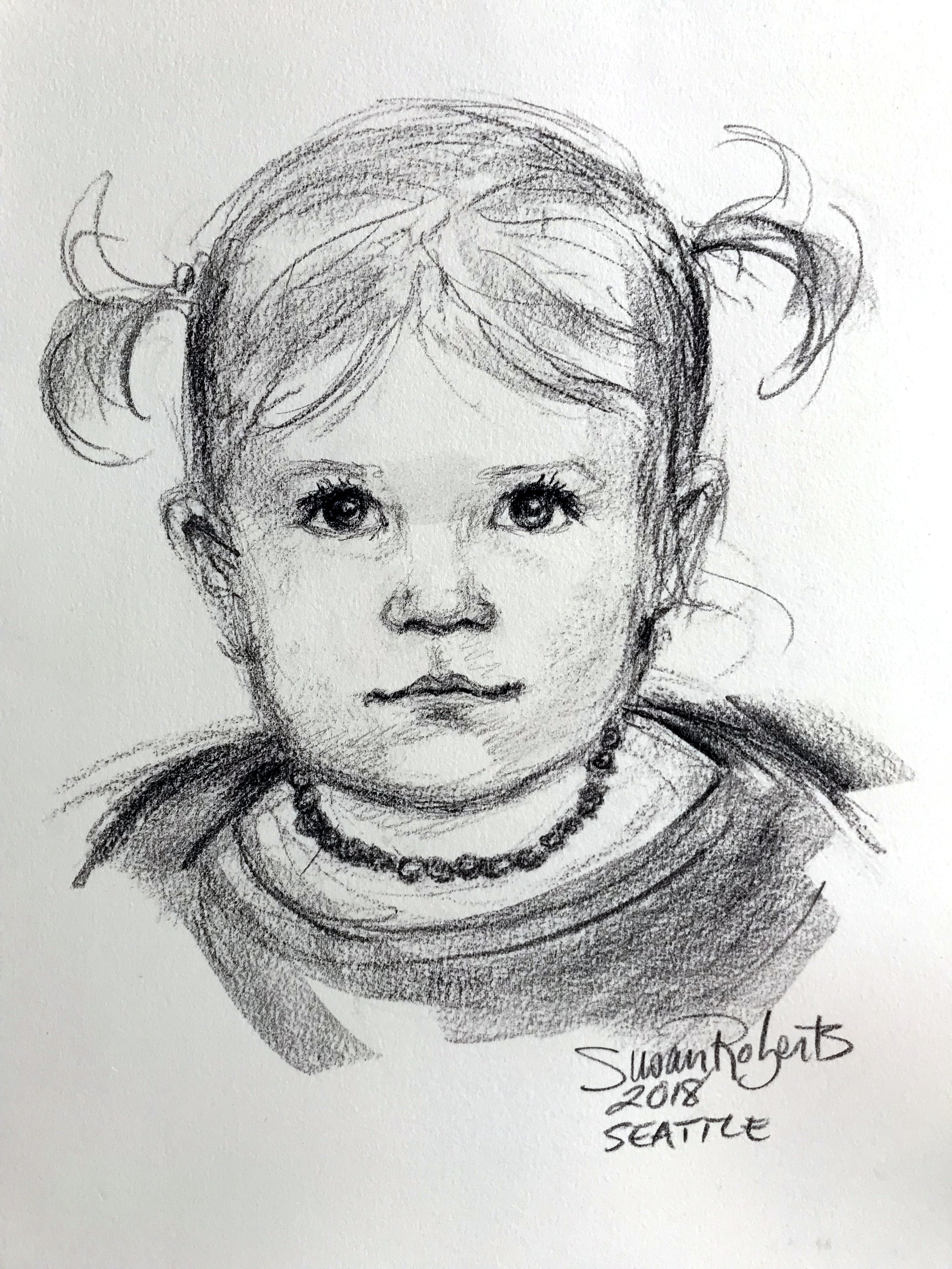 Conte crayon portrait