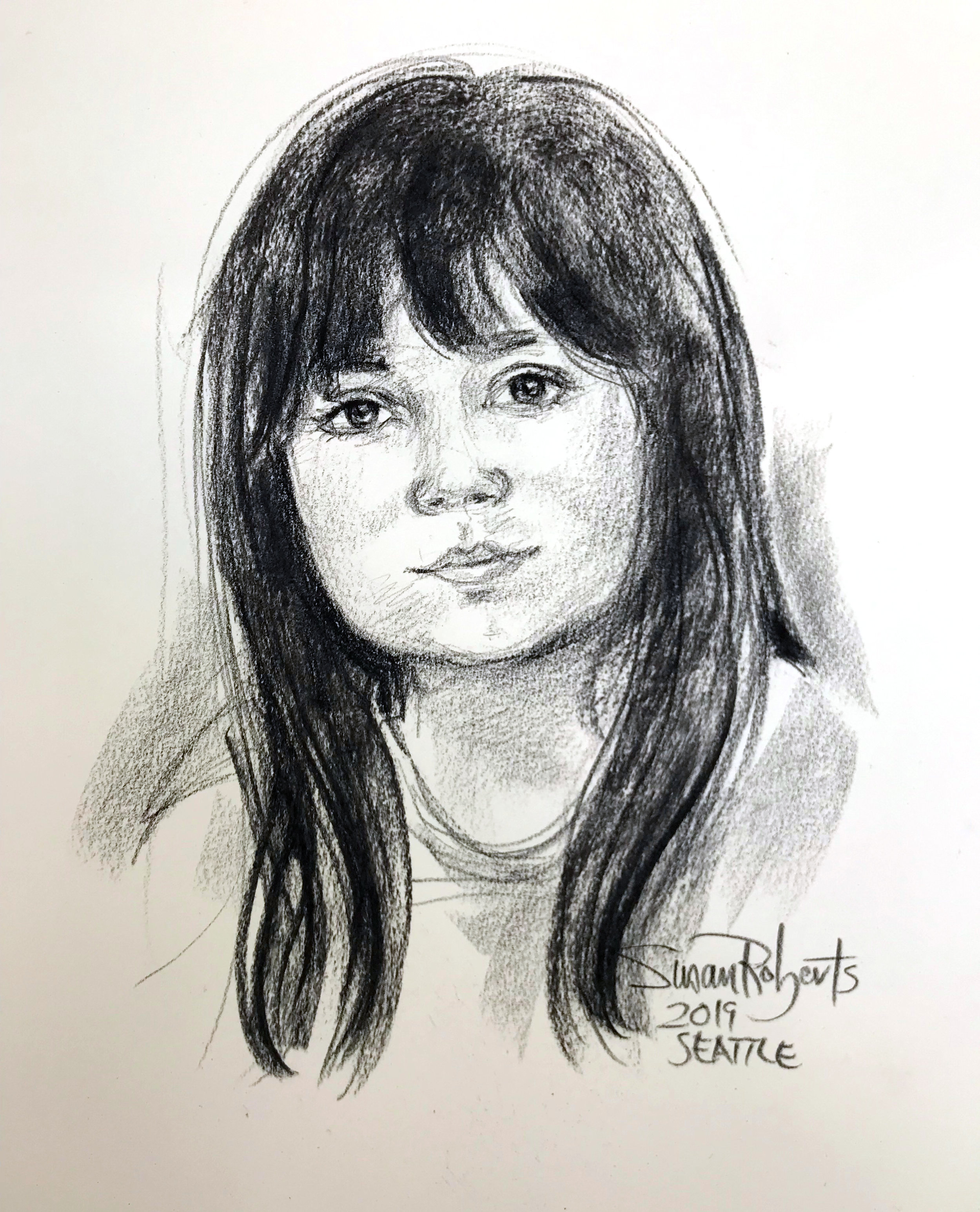 Conte crayon portrait