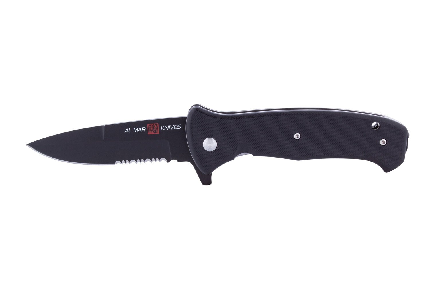 Knife S2020 LLSA D2 58HRC Ti-Black 3.6in Combo G10 Black