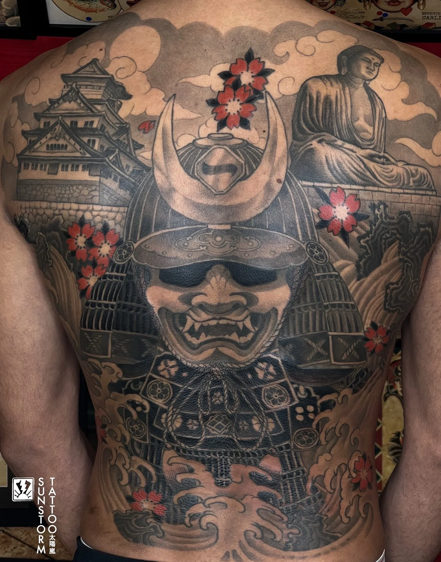 Backpiece boxed off for Blake 💪🏽 First and only tattoo, what a legend. 
Thanks for your commitment Blake, this has been a pleasure 🫱🏽&zwj;🫲🏼
If you&rsquo;d like your own large scale Japanese piece, planned ahead of time and at a reasonable cost