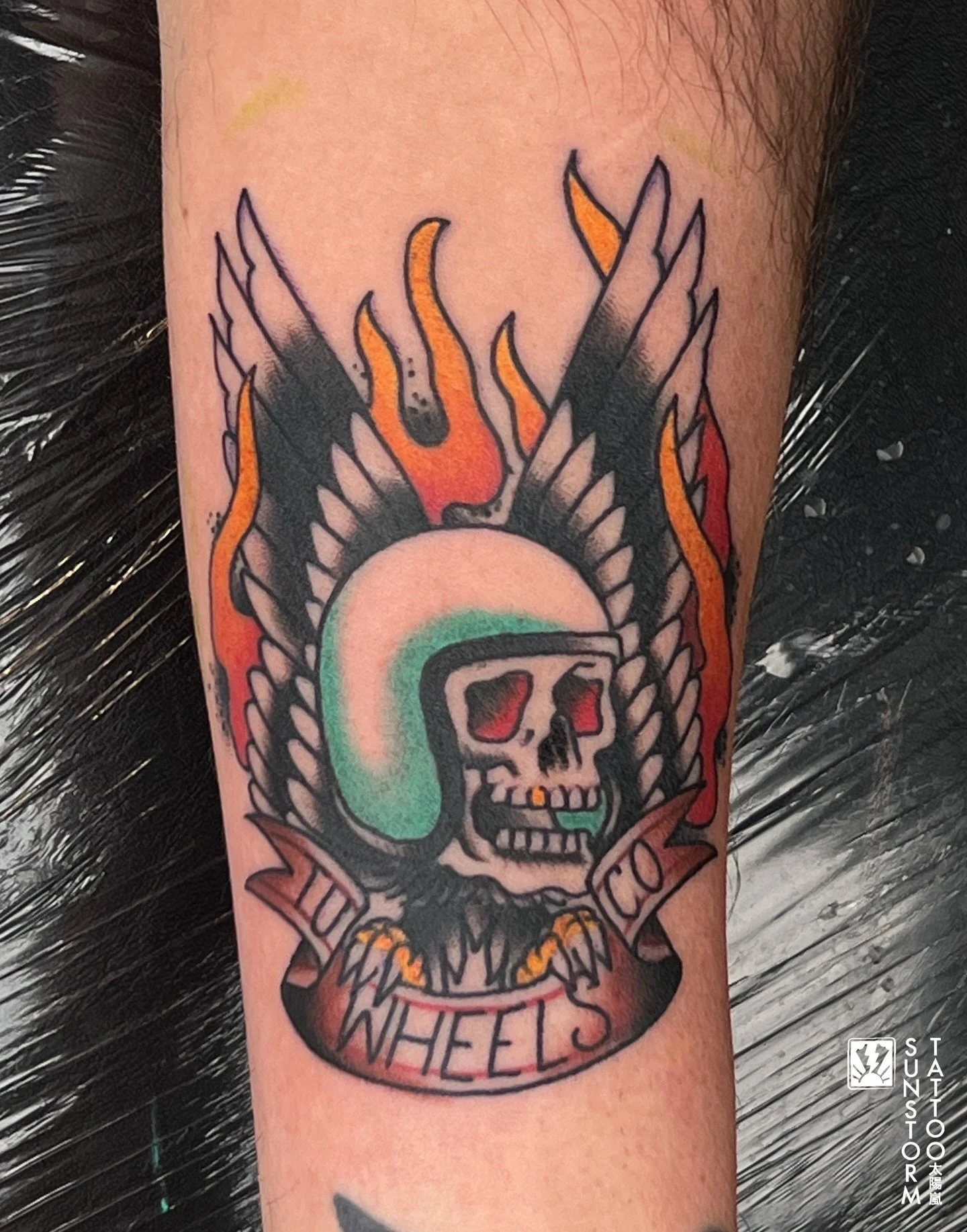 Happy Birthday @mattrobinson.twc 
@tuwheelsco @tuwheelsco @tuwheelsco 
#tattoos #tattooer #bmx #moto #motorbikes #traditional #tradworkers #sunstormtattoo