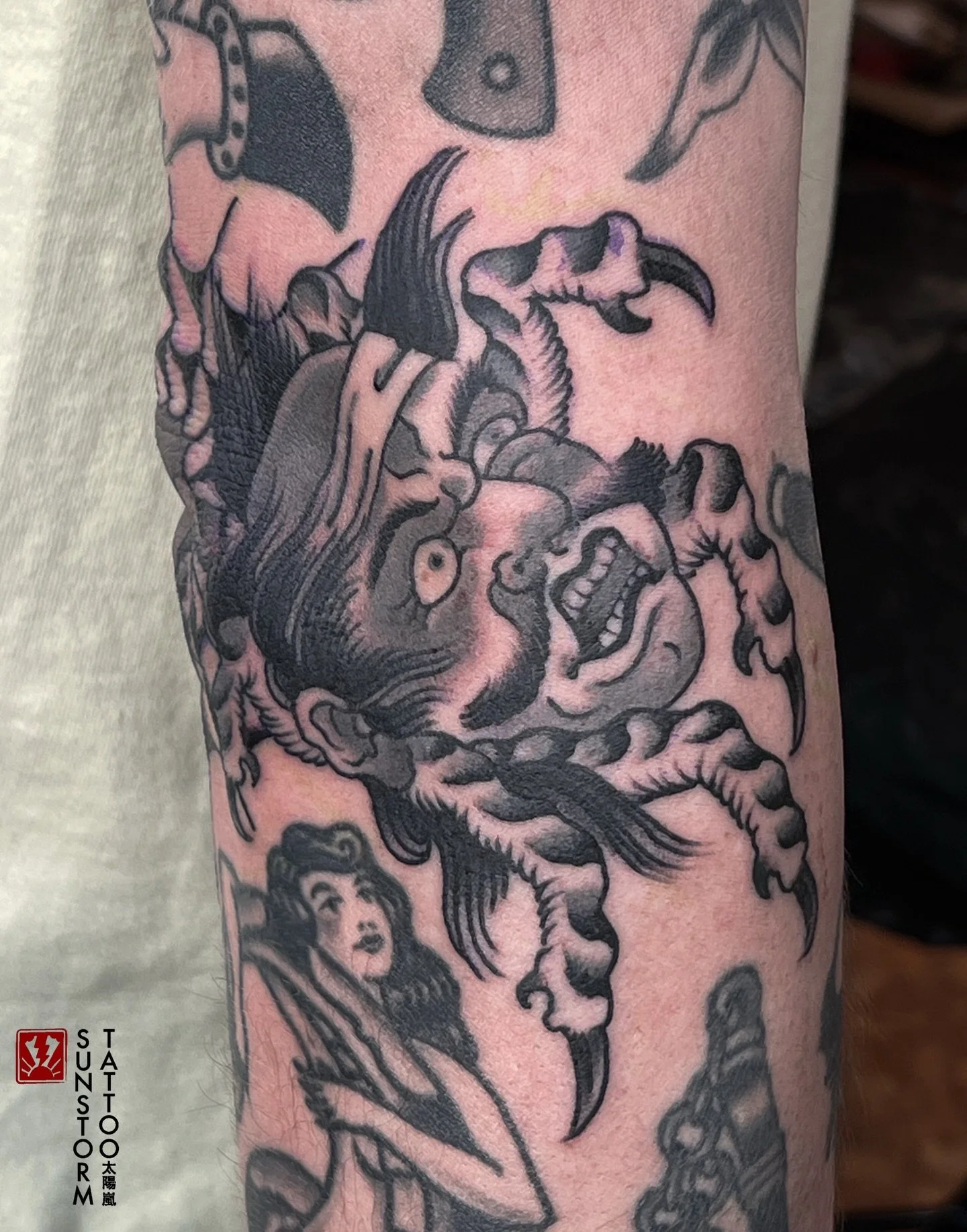 Namakubi Jorogumi for @analjam last weekend 🕷️🕸️ 
Thanks man 🔥
@seventhswordtattoo 
#tattoos #tradworkers #irezumi #carlisle #carlisletattoo