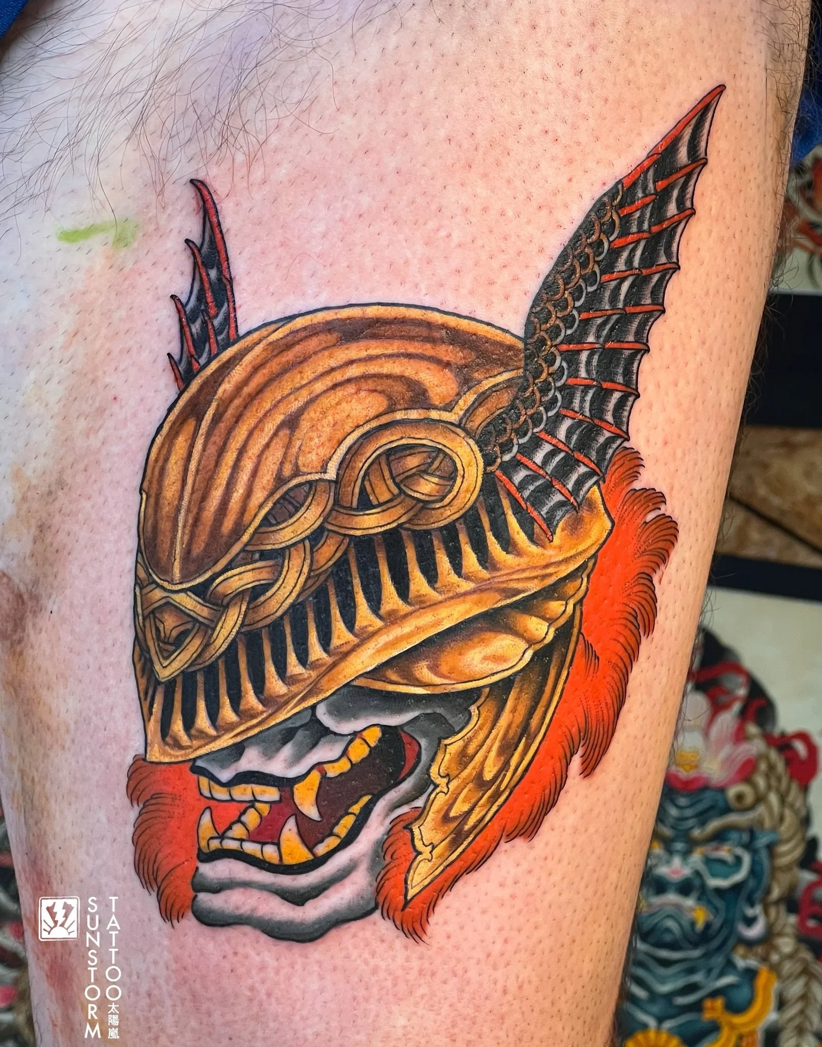Malenia Hannya mask for @raffupnorth today 🔥
Thanks my man!! 
@seventhswordtattoo 
#tattoos #eldenring #hannya #irezumiuk #carlisletattoo
