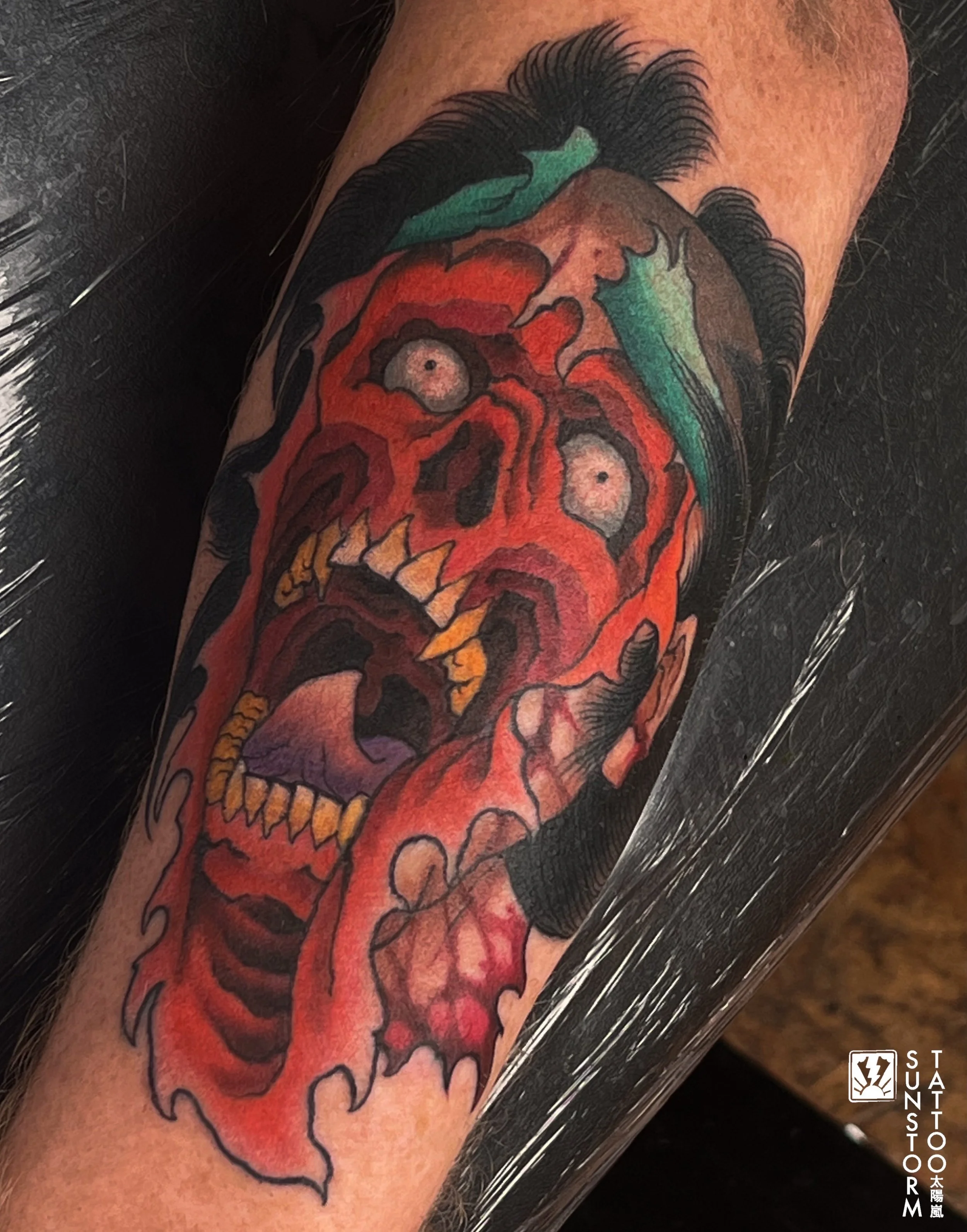 Face rip Namakubi for Ginge last weekend 🔥🔥💀
@seventhswordtattoo 
#tattoos #irezumi #irezumiuk #japanesetattoo #carlisletattoo