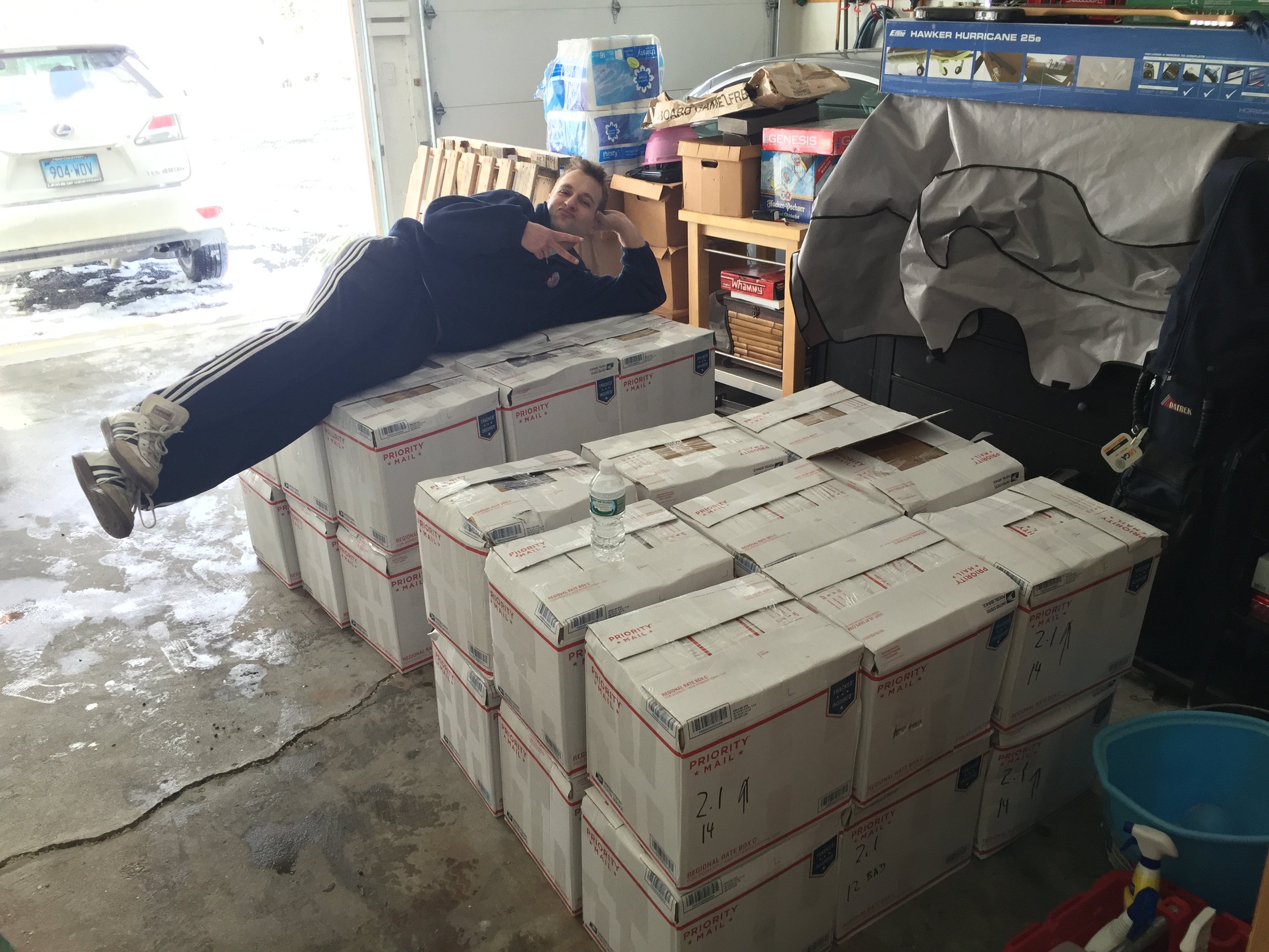  Alex Jankovsky working on Compco’s first few pallet shipments in early 2016 