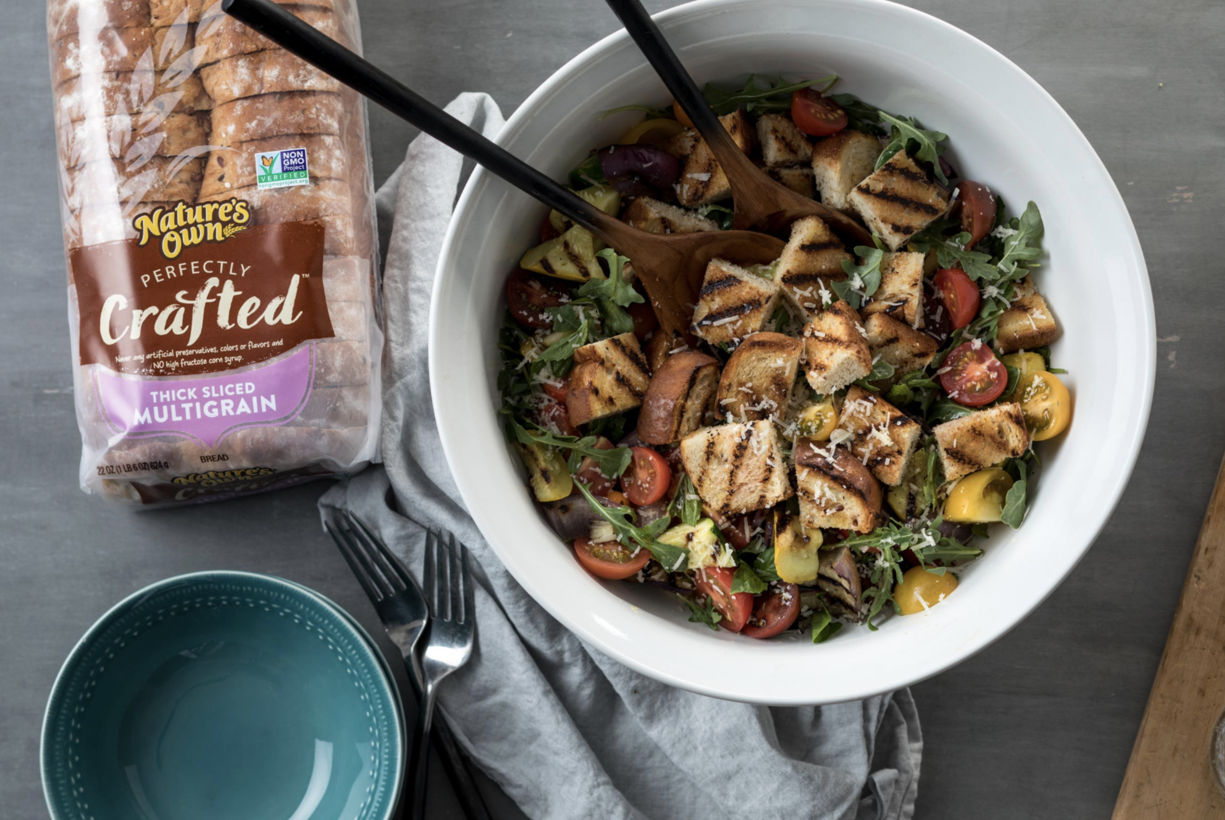 Charred Vegetable Panzanella with Olive Oil Bread