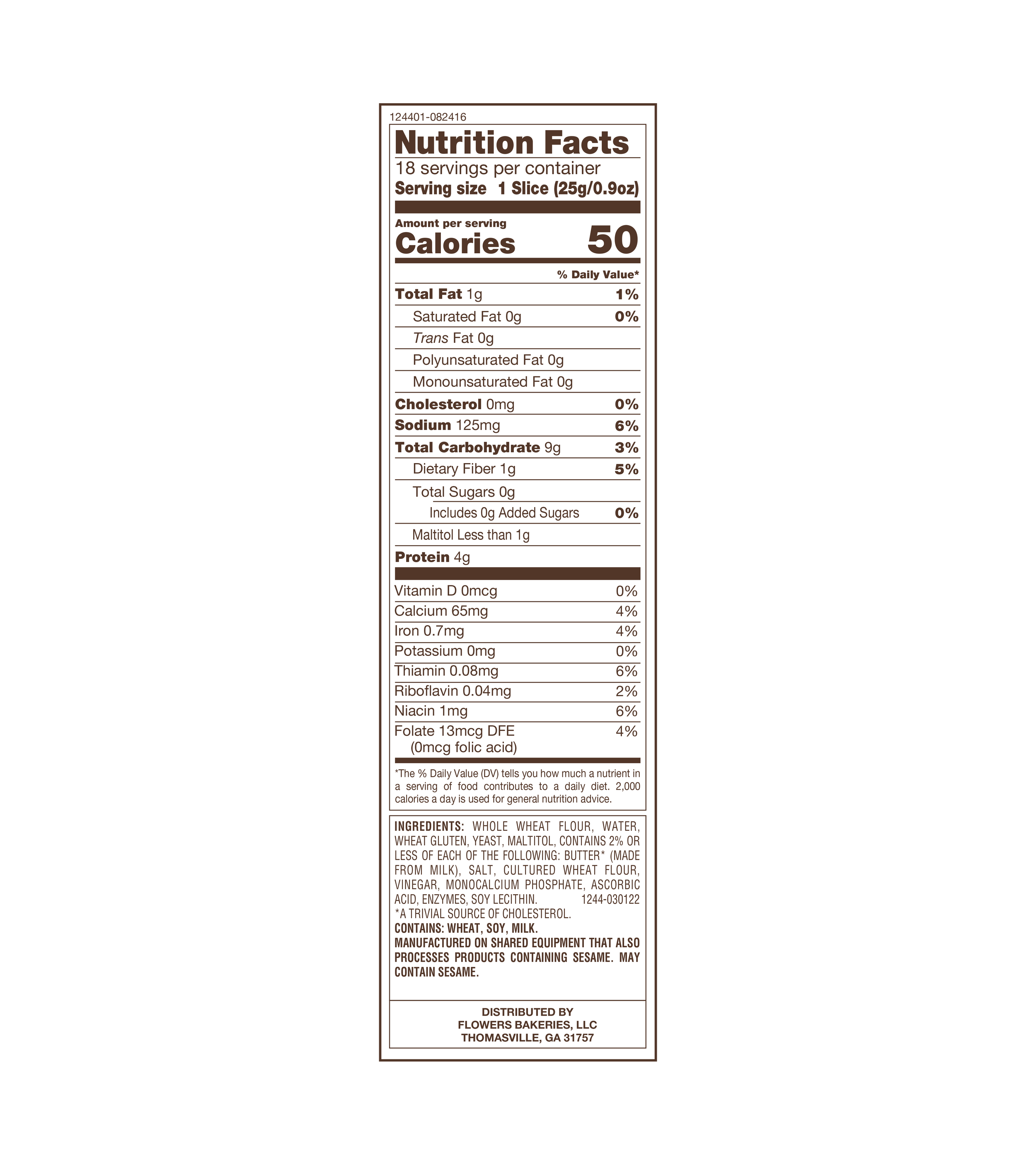 Nature's Own - Life - 100% Whole Grain 16oz NFP 6.19.25.png