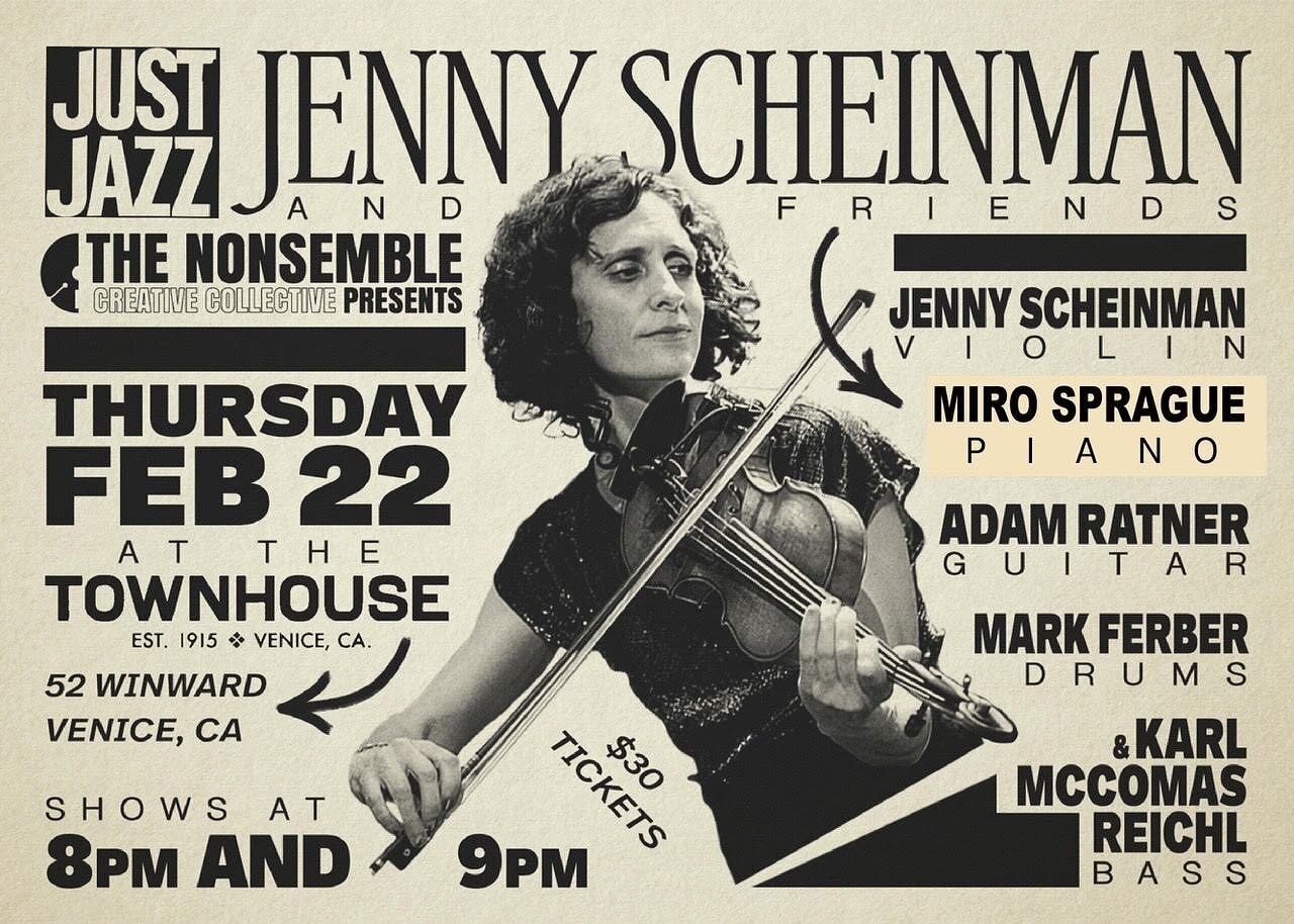 Peoples! Tonight is going to be super fuuuun! These musicians sound so good on this music and are making me very happy!&nbsp;

The show starts at 8pm and we will play two sets!

Re the lineup: Something came up that needs Jeff&rsquo;s immediate atten