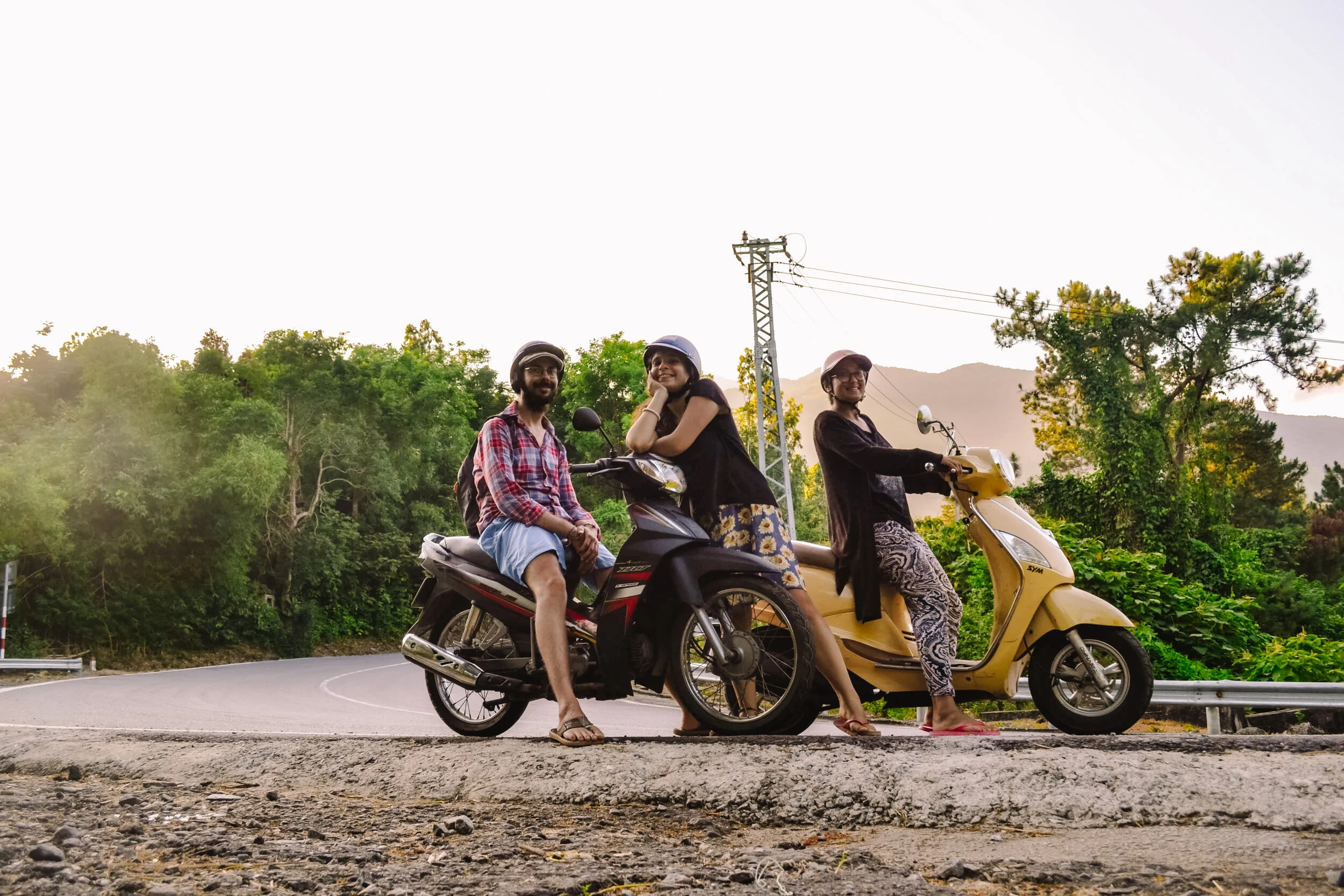 My best friend Teo, my boyfriend Martin, and I on a little driving adventure in Vietnam.
