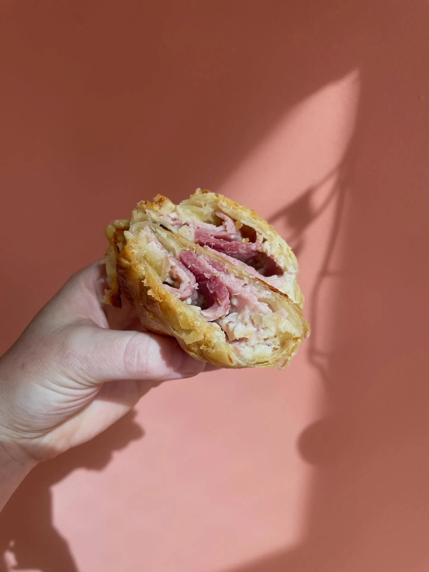 The Ham n&rsquo; Cheese Hand Pie is an important menu item because it&rsquo;s delicious. 
A whole grain mustard bechamel pairs with an aged cheddar along with the STAR OF THE SHOW, the Gran Biscotto ham sourced from @caputosmarket distributor, @a_pri